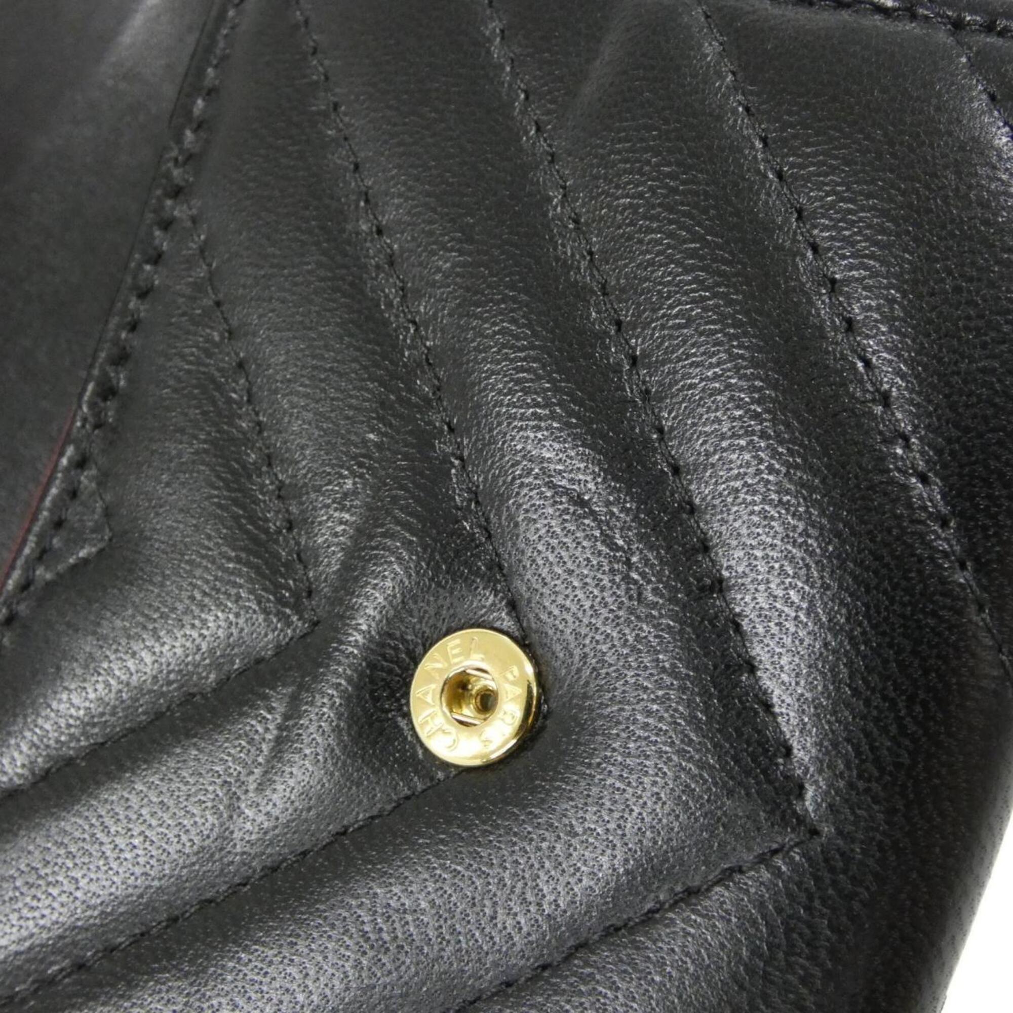Chanel Black Leather Coin Purse/Coin Case (Pre-Owned)