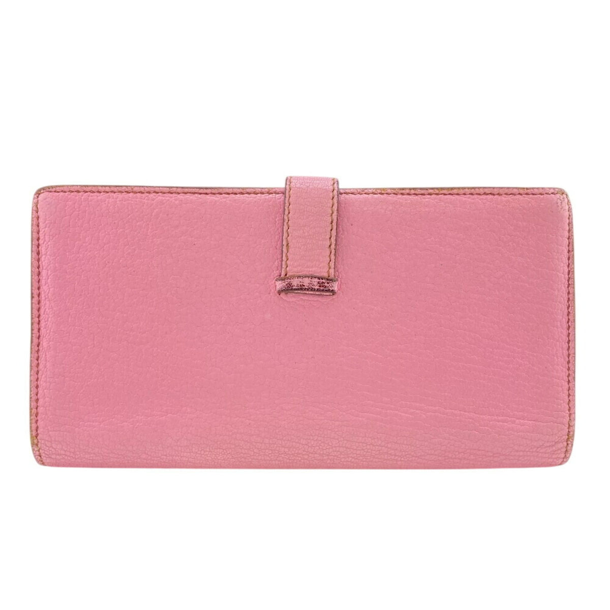 Hermes Pink Chevre Myzore Leather Long Wallet (Bi-Fold) (Pre-Owned)