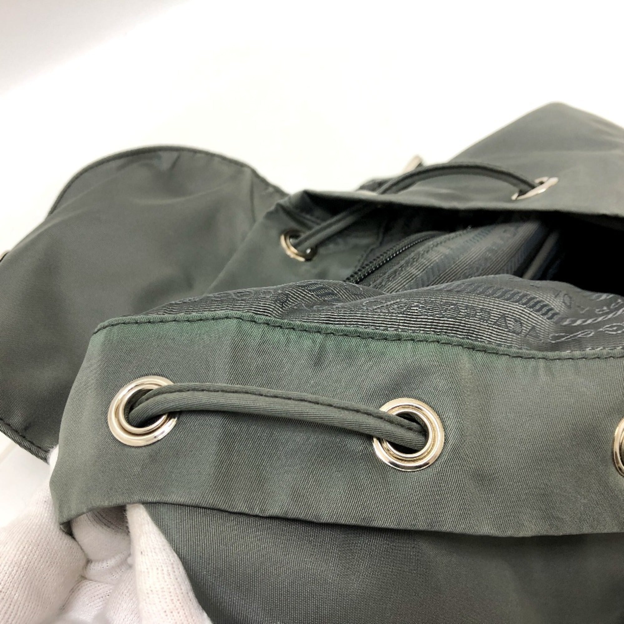 Prada Gray Leather Backpack (Pre-Owned)