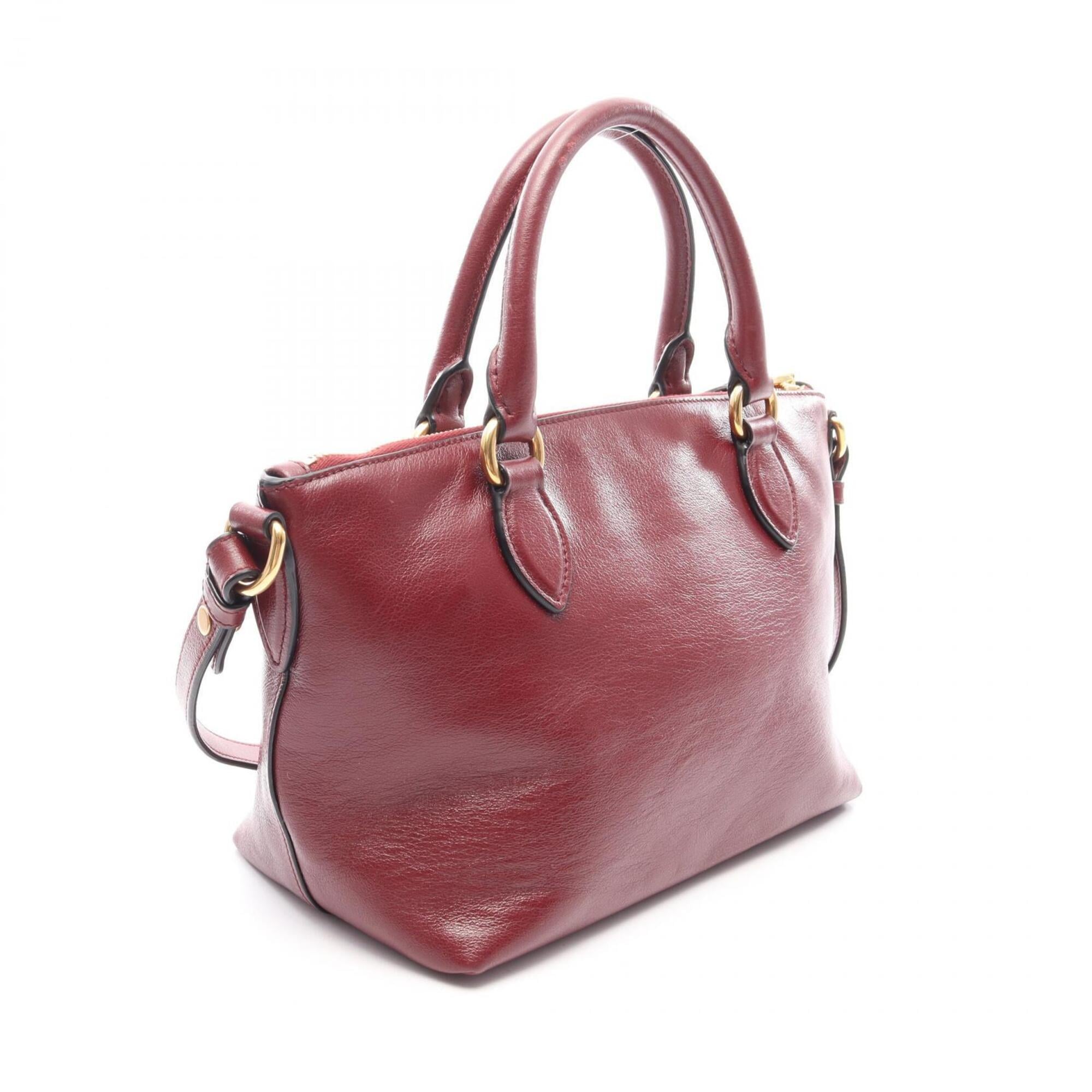Prada Bordeaux Leather Handbag (Pre-Owned)
