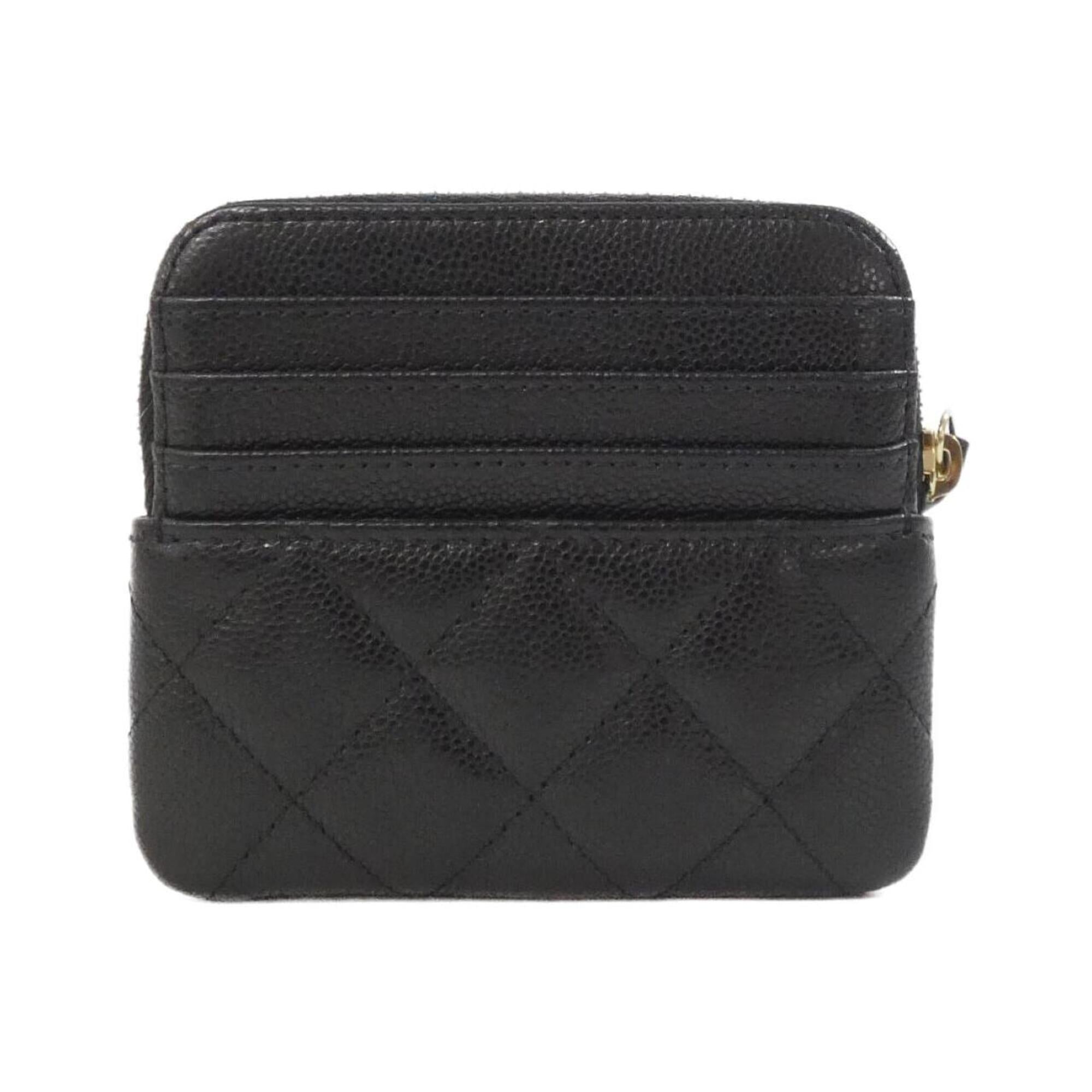 Chanel Black Grained Calfskin Coin Purse/Coin Case (Pre-Owned)
