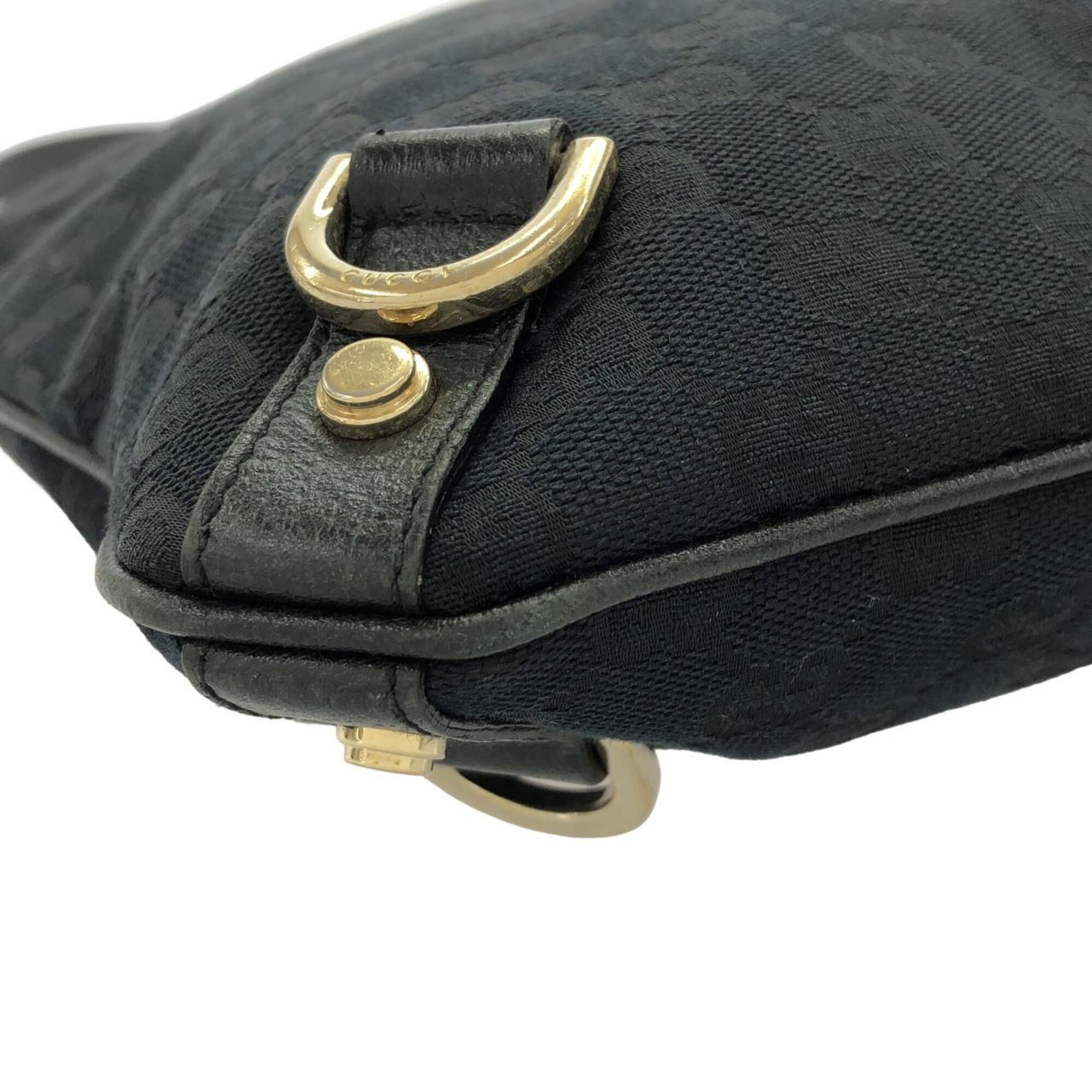 Gucci Black Gg Canvas Shoulder Bag (Pre-Owned)