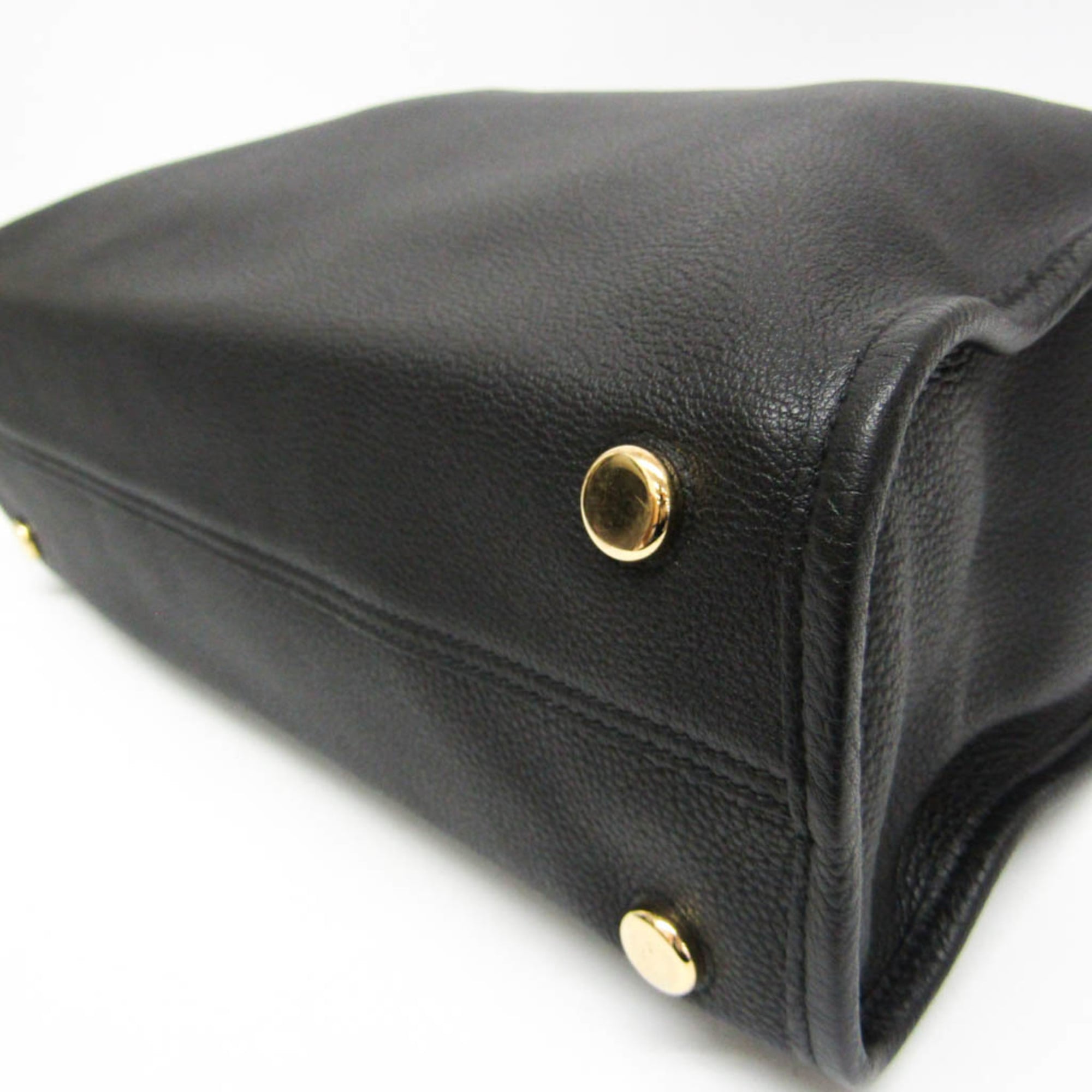 Gucci Black Leather Shoulder Bag Tote Bag (Pre-Owned)