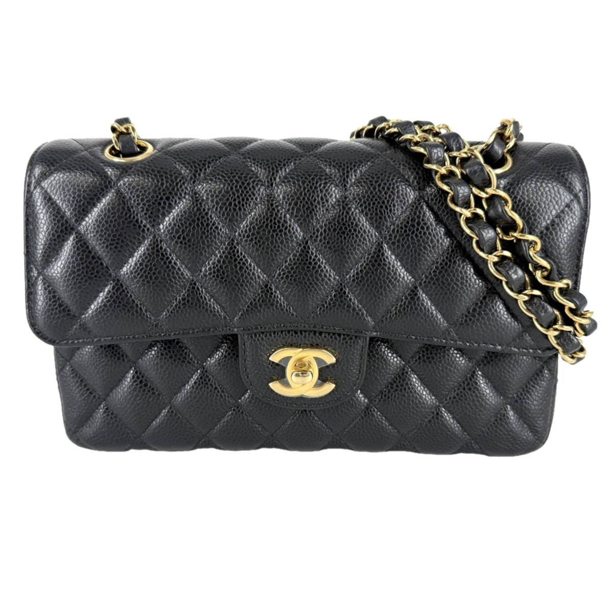 Chanel Black Grained Calfskin Shoulder Bag (Pre-Owned)