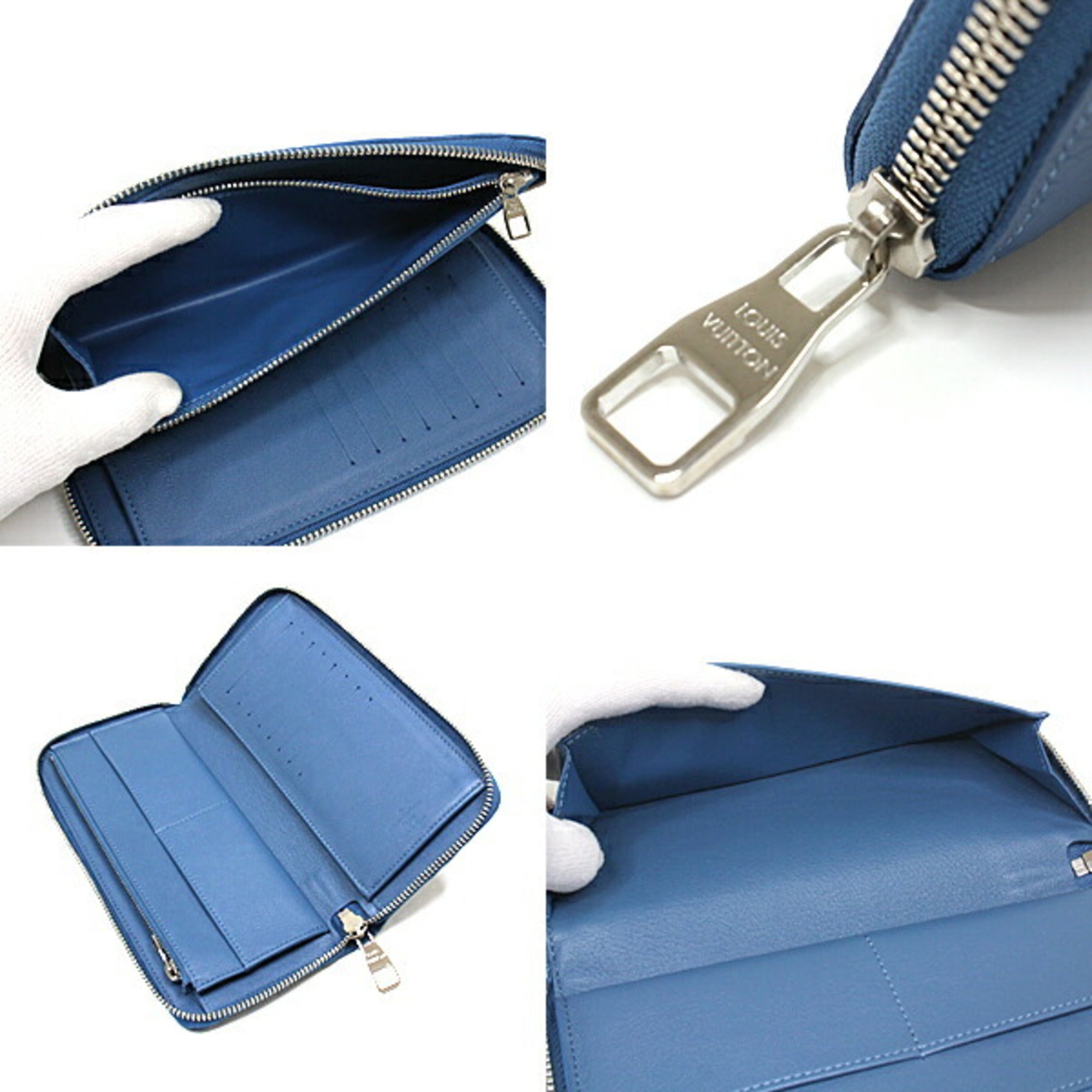 Louis Vuitton Taurillon Blue Coin Purse/Coin Case (Pre-Owned)