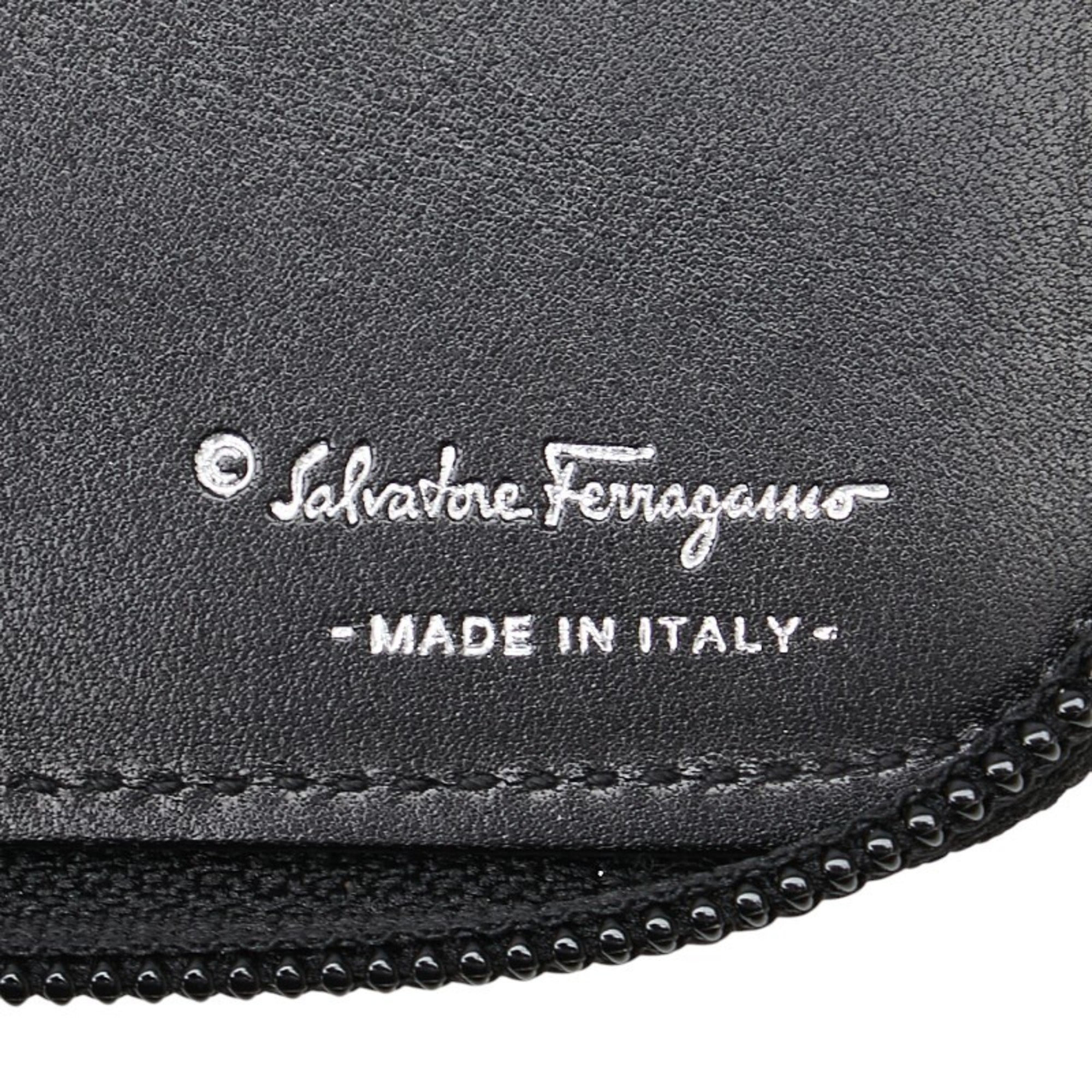 Salvatore Ferragamo Black Leather Long Wallet (Bi-Fold) (Pre-Owned)