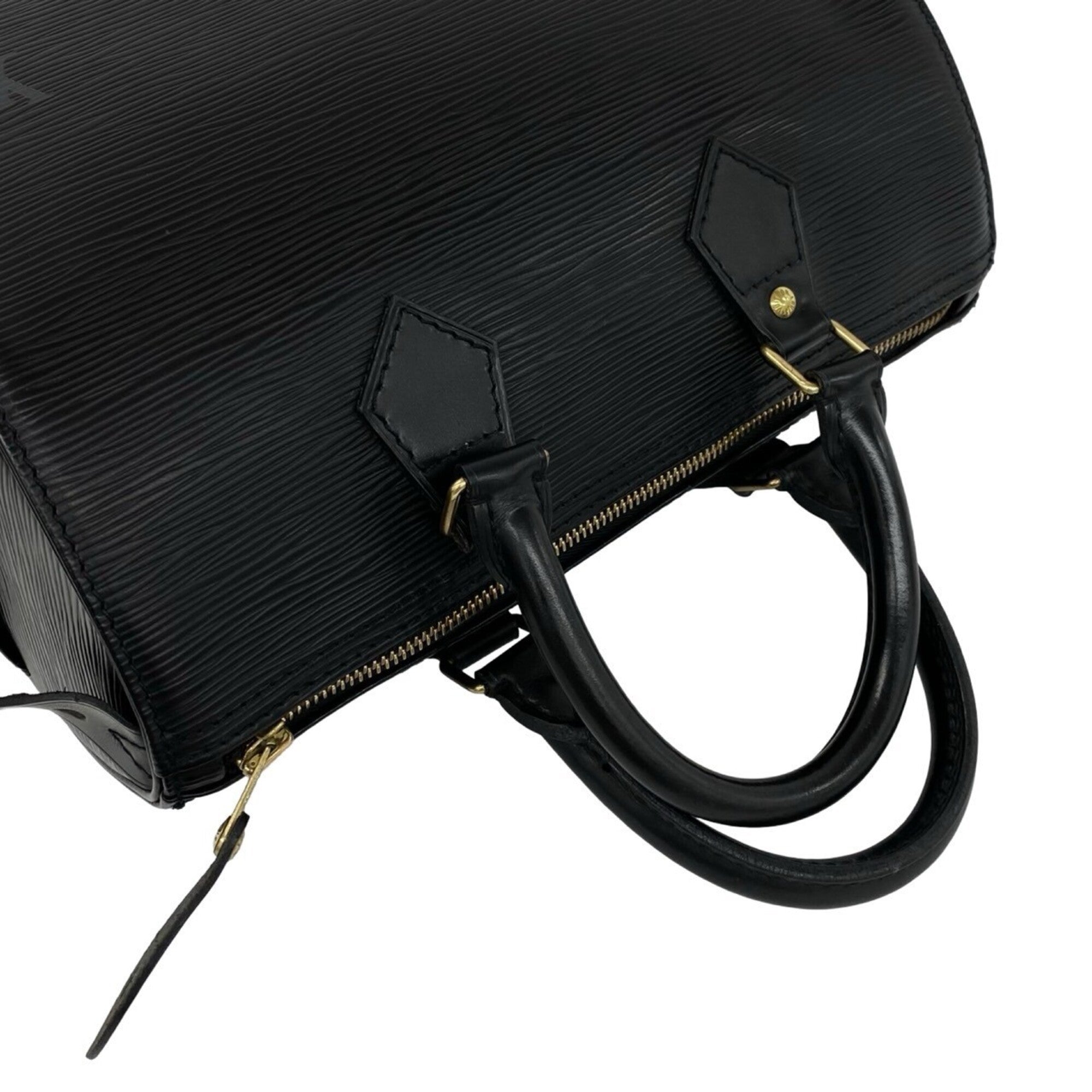 Louis Vuitton Black Leather Boston Bag Handbag (Pre-Owned)