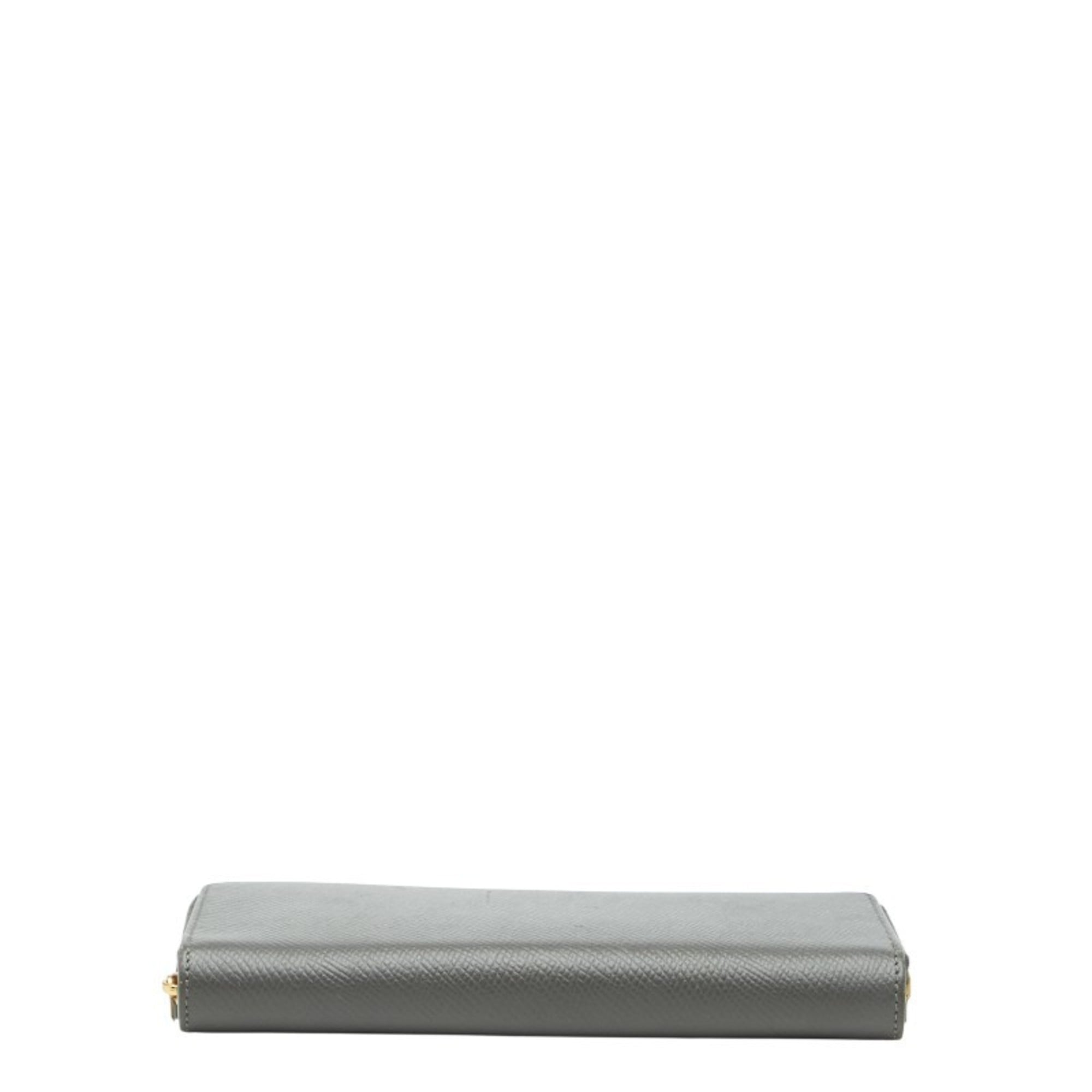 Celine Gray Leather Long Wallet (Bi-Fold) (Pre-Owned)