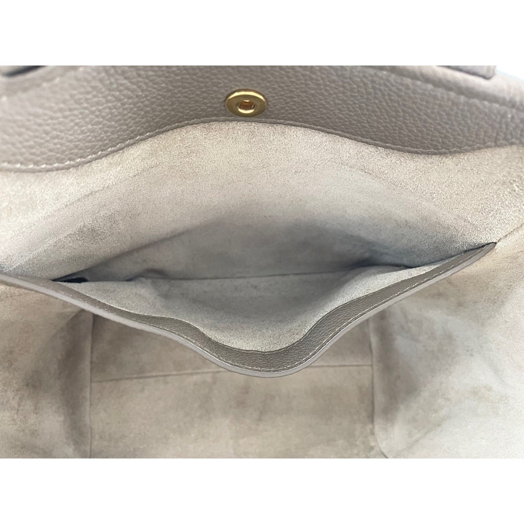 Celine Cabas Gray Leather Shoulder Bag (Pre-Owned)