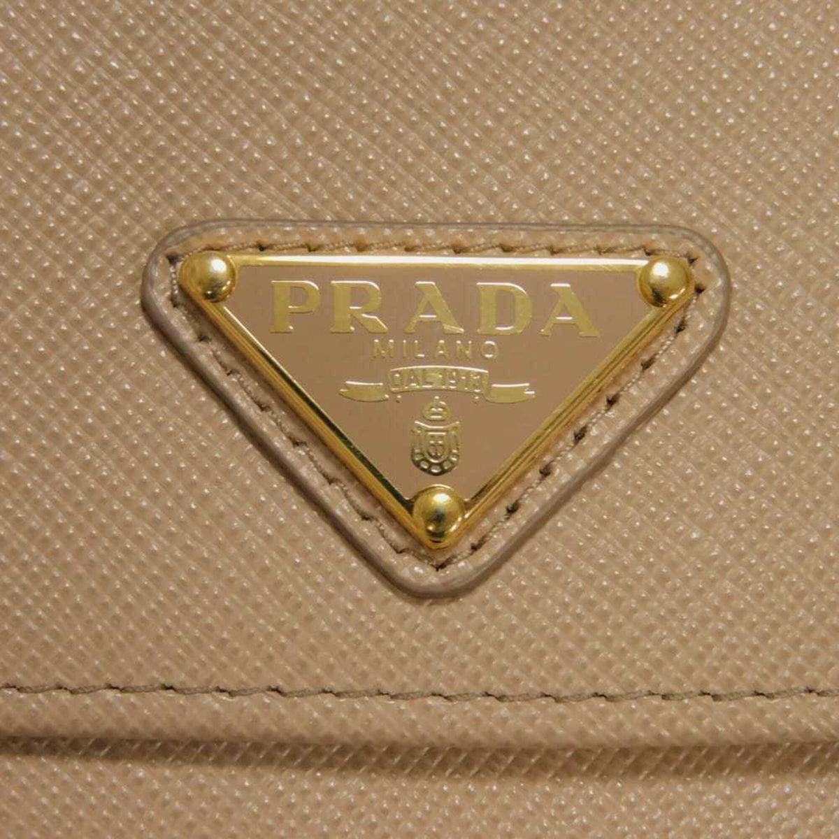 Prada Beige Saffiano Lux Long Wallet (Bi-Fold) (Pre-Owned)