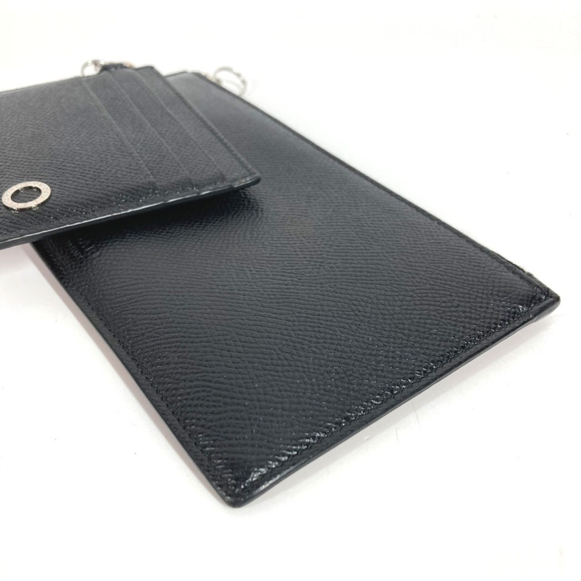 Bvlgari Black Red Color Leather Long Wallet (Bi-Fold) (Pre-Owned)