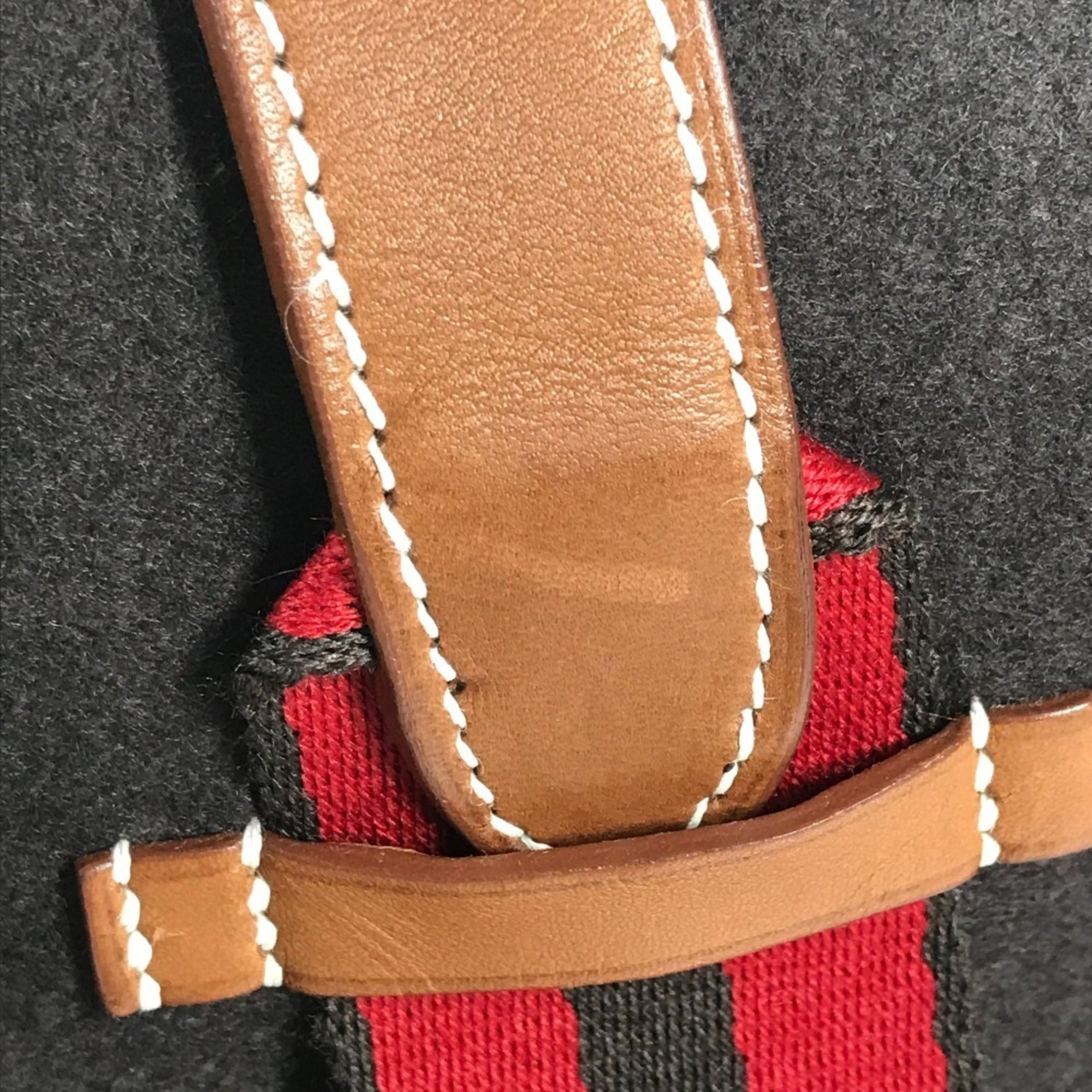 Hermes Brown Red Color Leather Silicone Handbag Tote Bag (Pre-Owned)