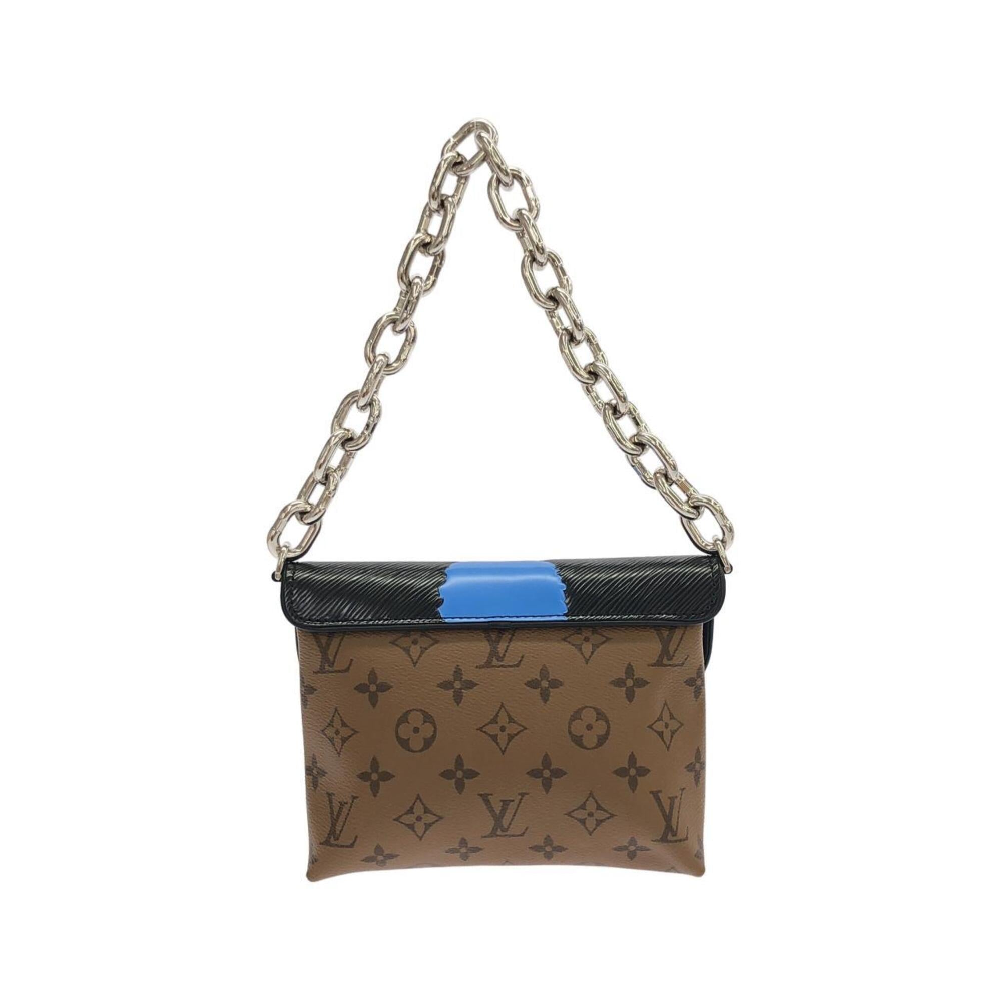 Louis Vuitton Brown Fuchsia Marron Coated Canvas Leather Pochette Shoulder Bag (Pre-Owned)