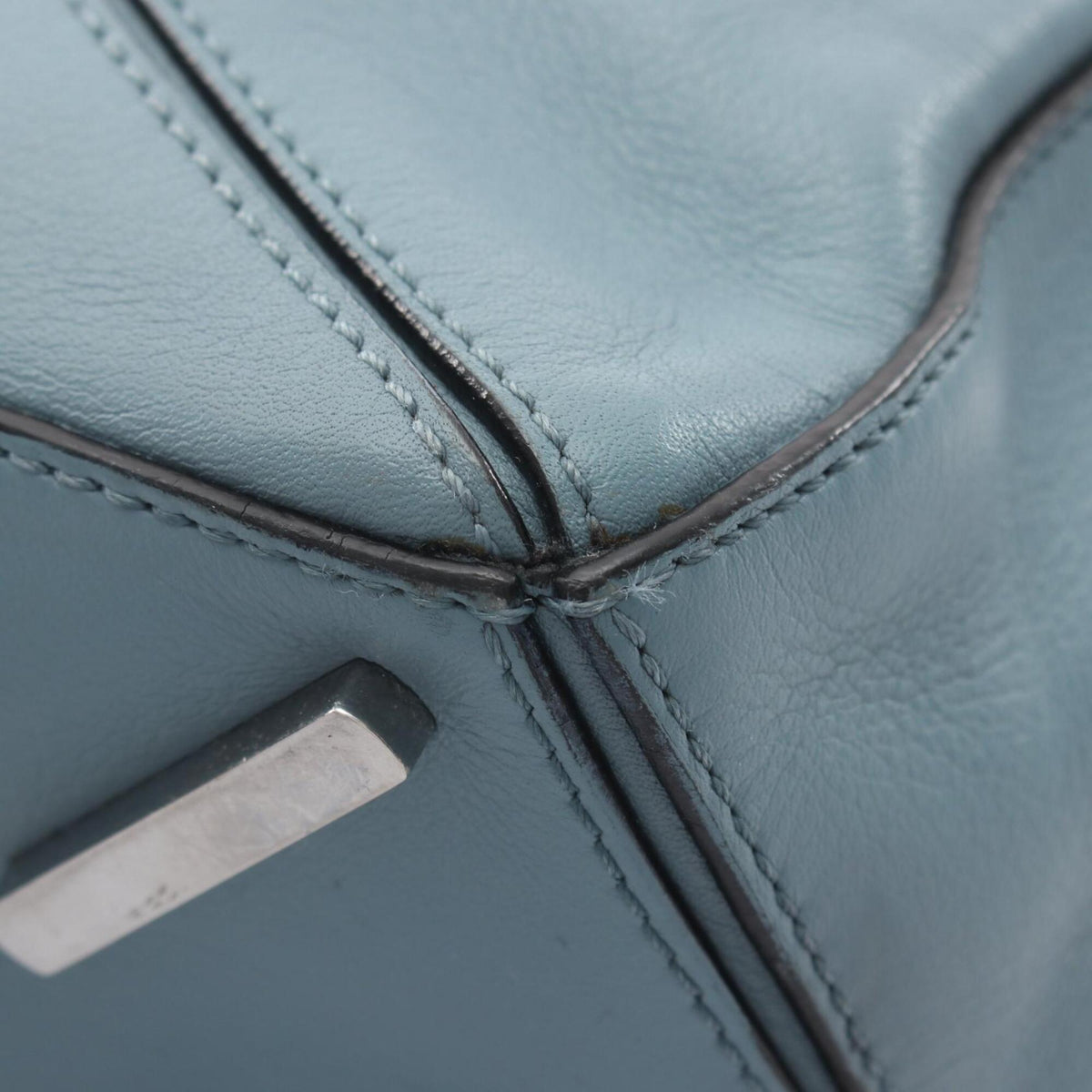 Loewe Blue Leather Handbag Shoulder Bag (Pre-Owned)