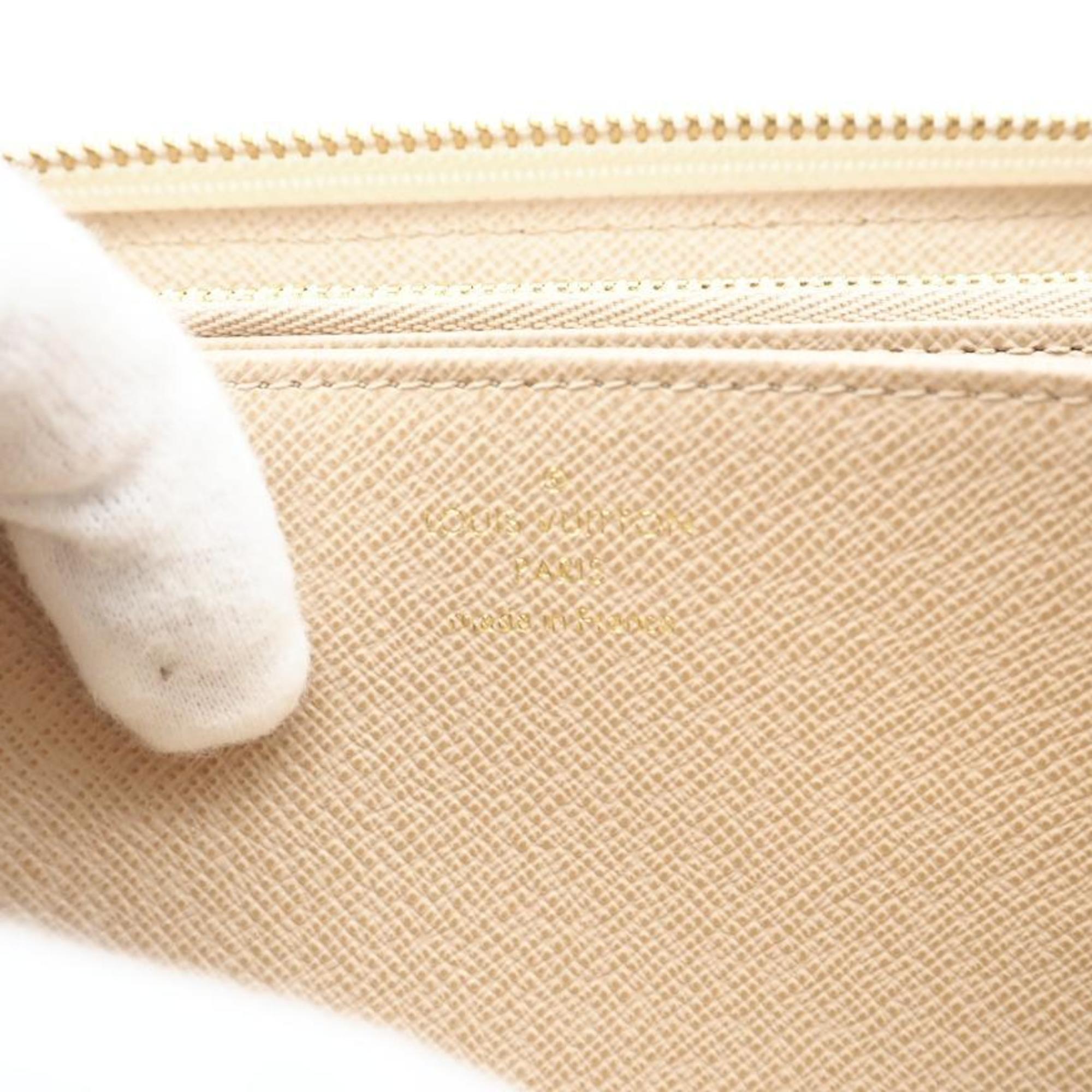 Louis Vuitton Beige White Nylon Leather Long Wallet (Bi-Fold) (Pre-Owned)