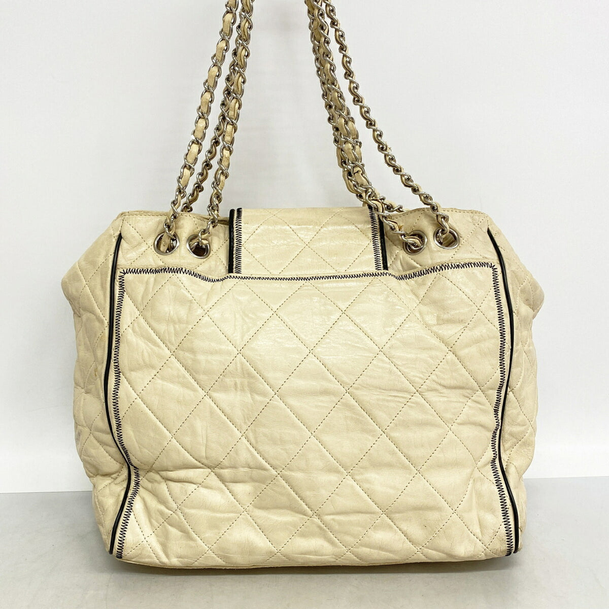 Chanel Ivory Leather Tote Bag (Pre-Owned)