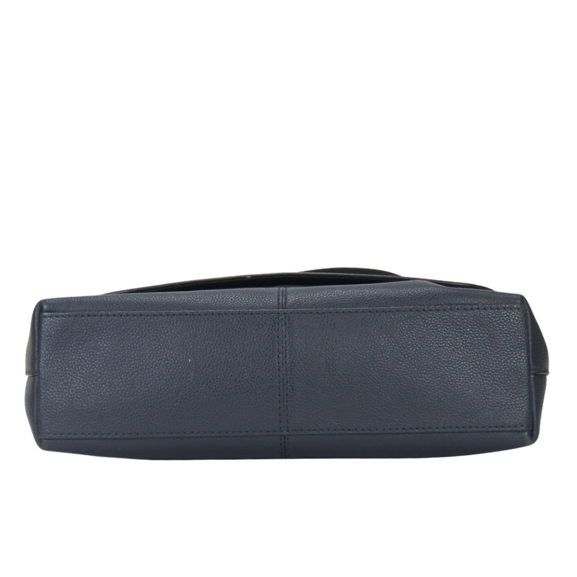 Coach Navy Leather Shoulder Bag (Pre-Owned)