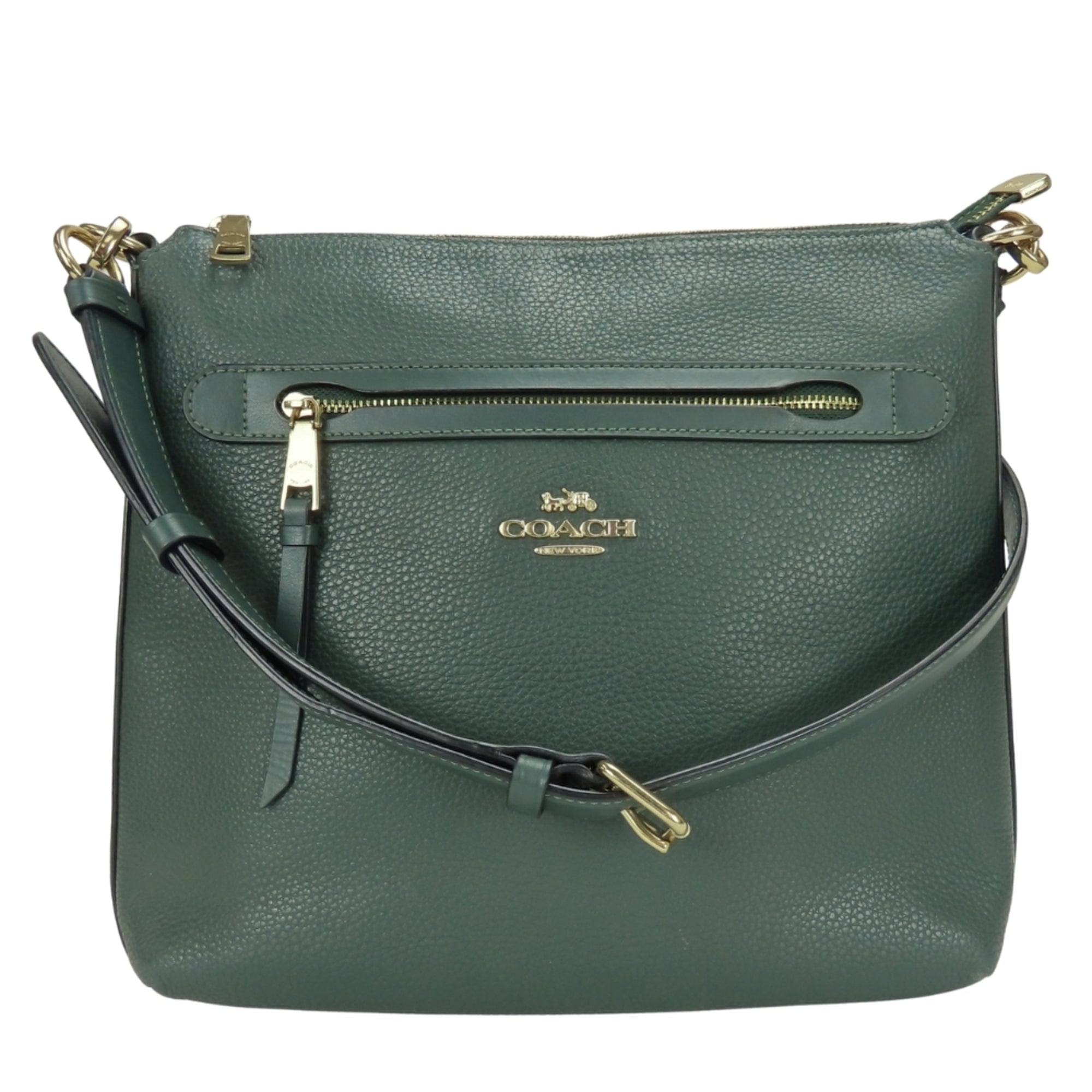 Coach Dark Green Leather Shoulder Bag (Pre-Owned)