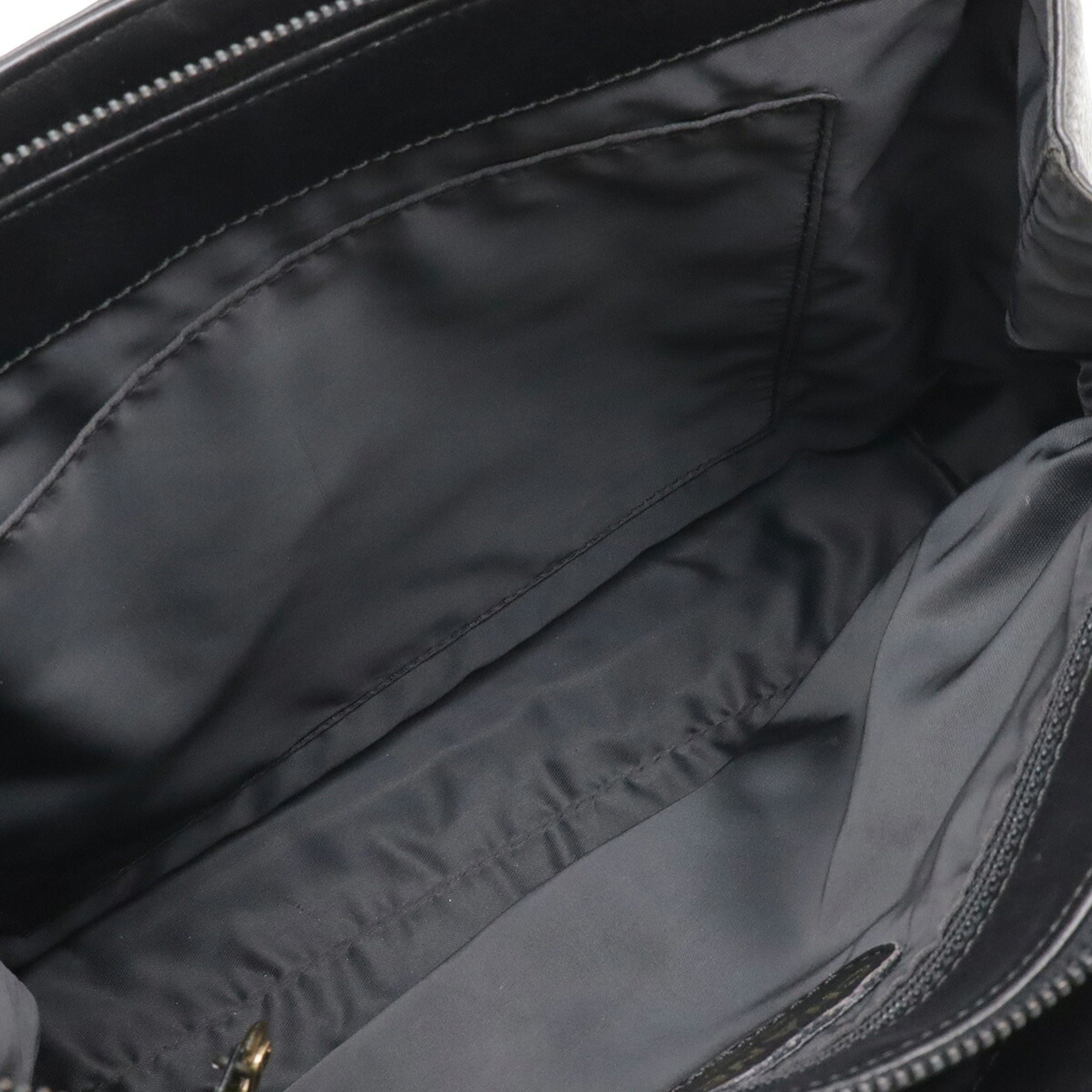 Chanel Black Leather Handbag Tote Bag (Pre-Owned)