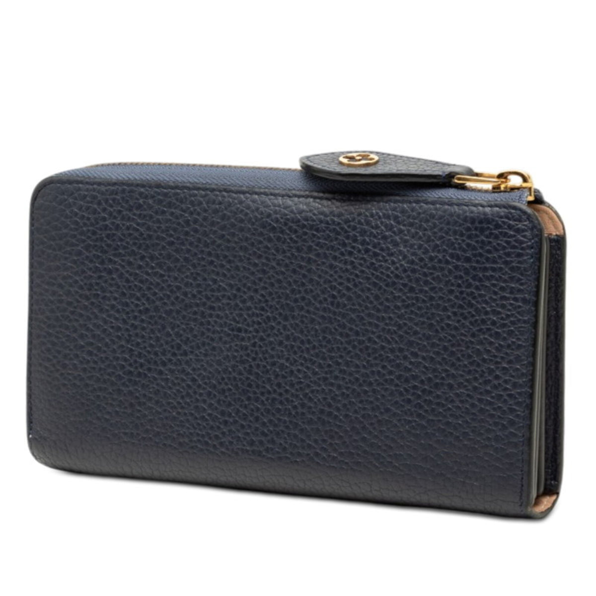 Louis Vuitton Navy Navy Blue Leather Long Wallet (Bi-Fold) (Pre-Owned)