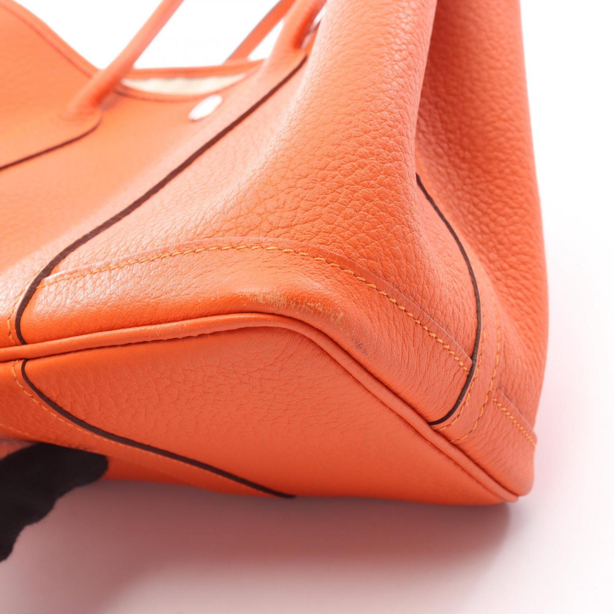 Hermes Orange Country Leather Handbag Tote Bag (Pre-Owned)