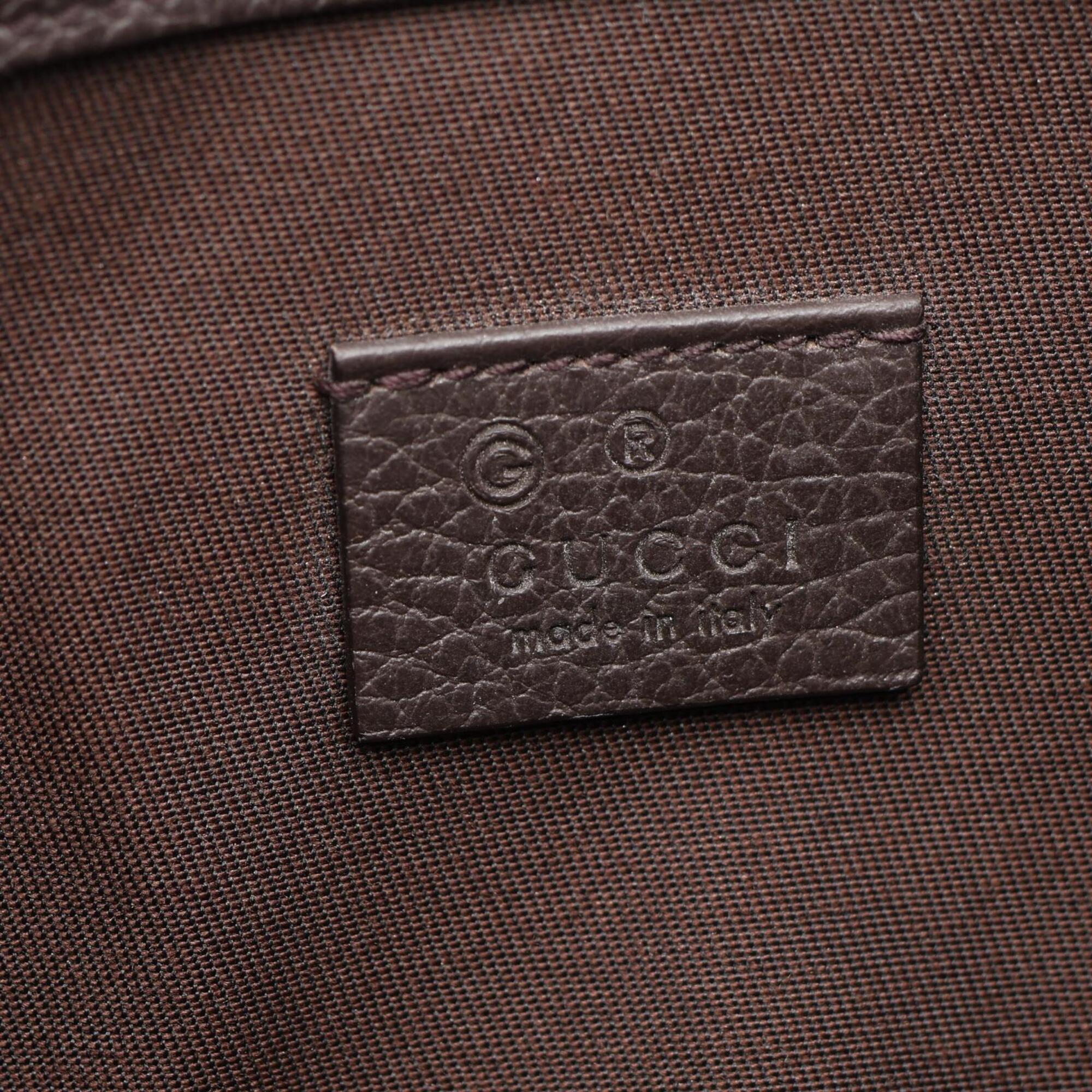 Gucci Beige Brown Canvas Leather Backpack Handbag (Pre-Owned)