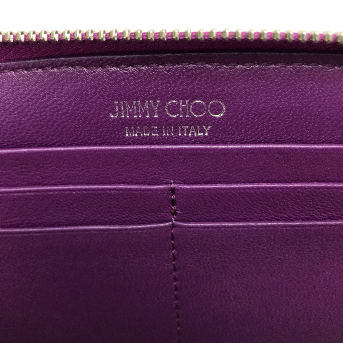 Jimmy Choo Purple Leather Long Wallet (Bi-Fold) (Pre-Owned)