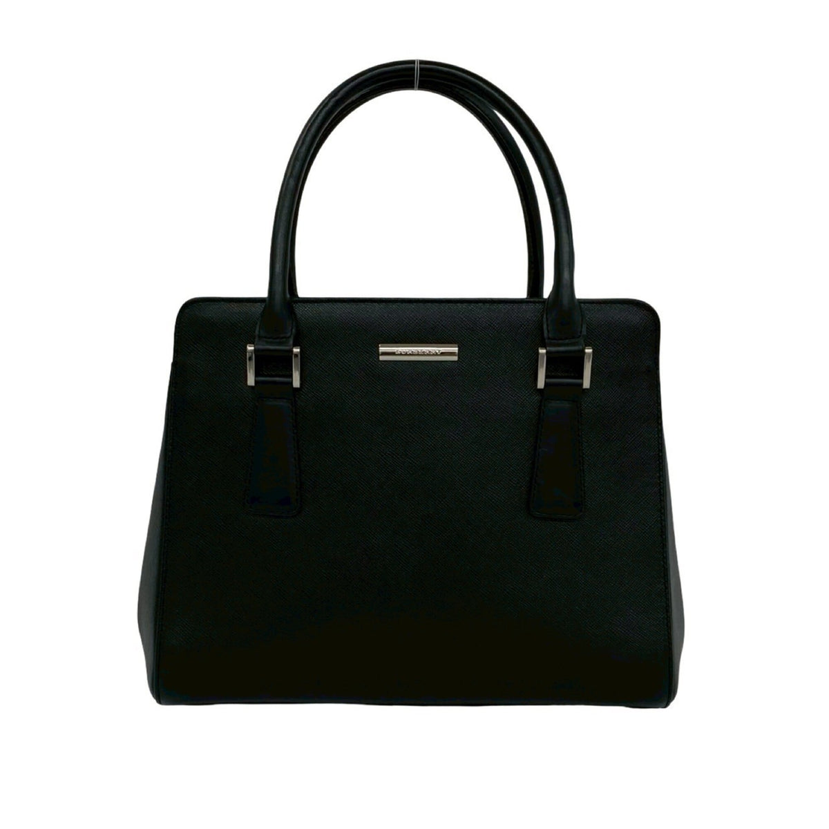 Burberry Black Leather Boston Bag Handbag Tote Bag (Pre-Owned)