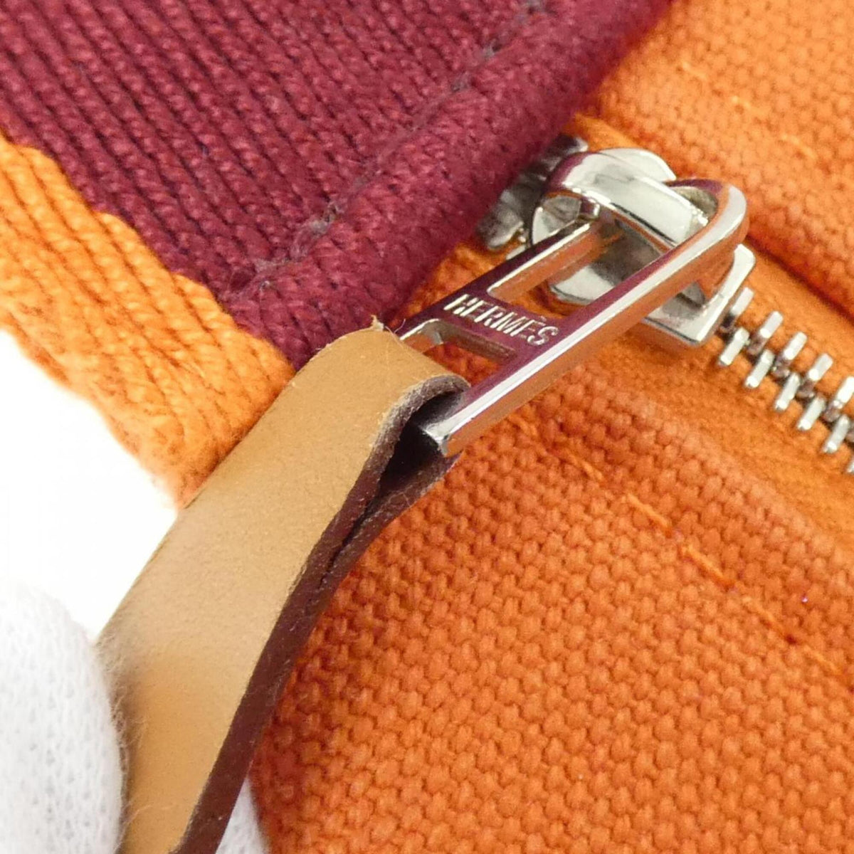 Hermes Orange Canvas Handbag Pouch (Pre-Owned)