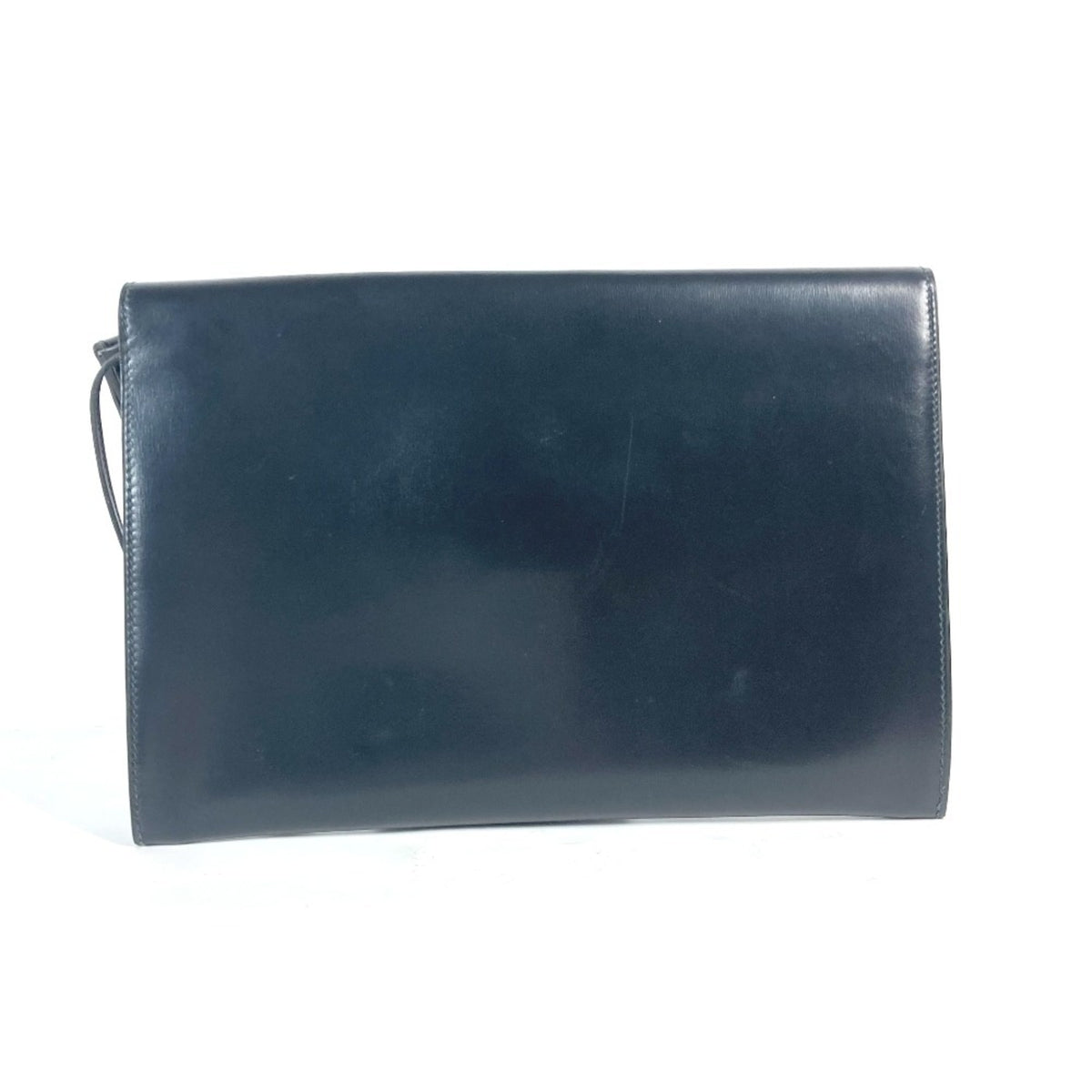 Hermes Black Box Calf Leather Clutch Bag Pouch (Pre-Owned)
