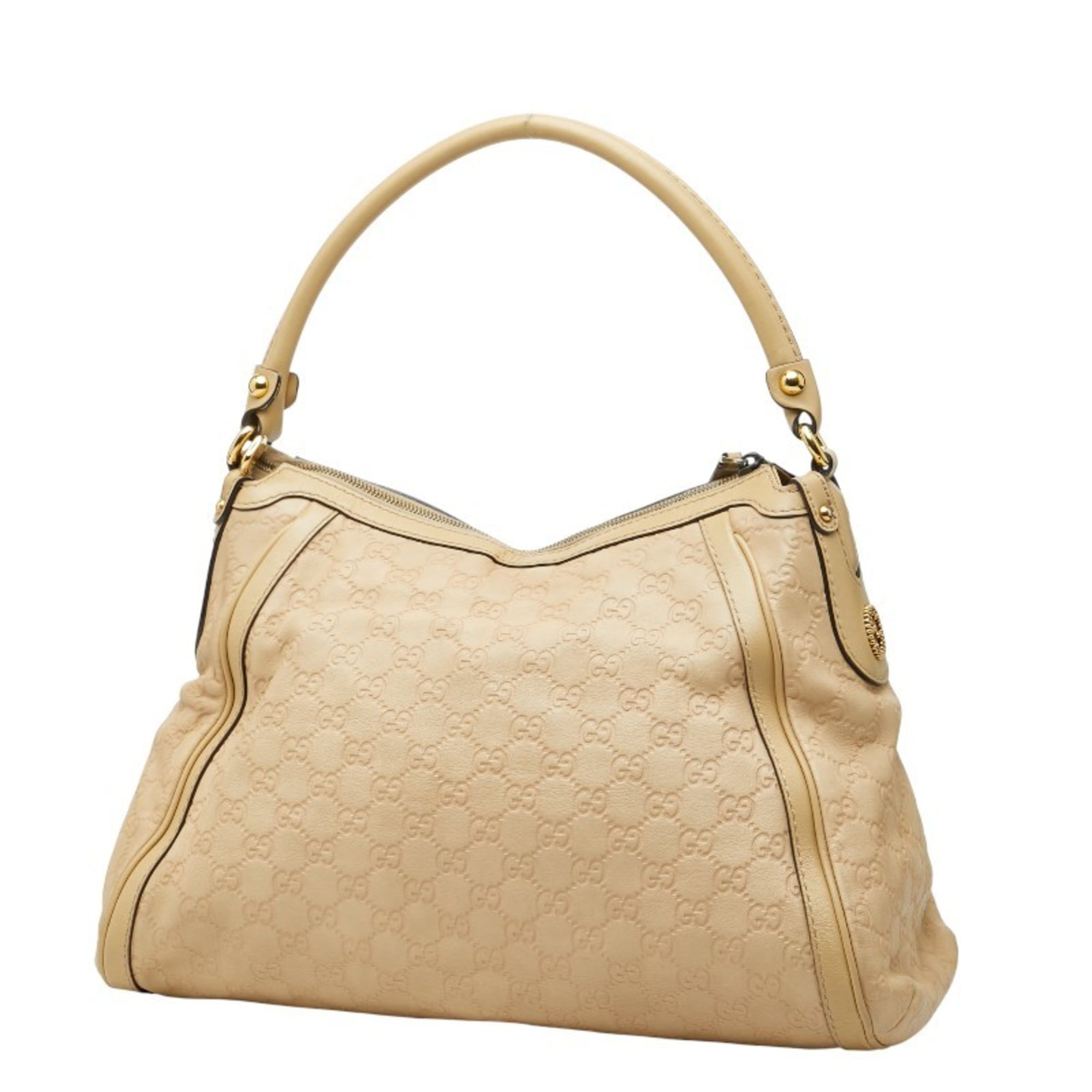 Gucci Beige Gg Leather Leather Handbag (Pre-Owned)