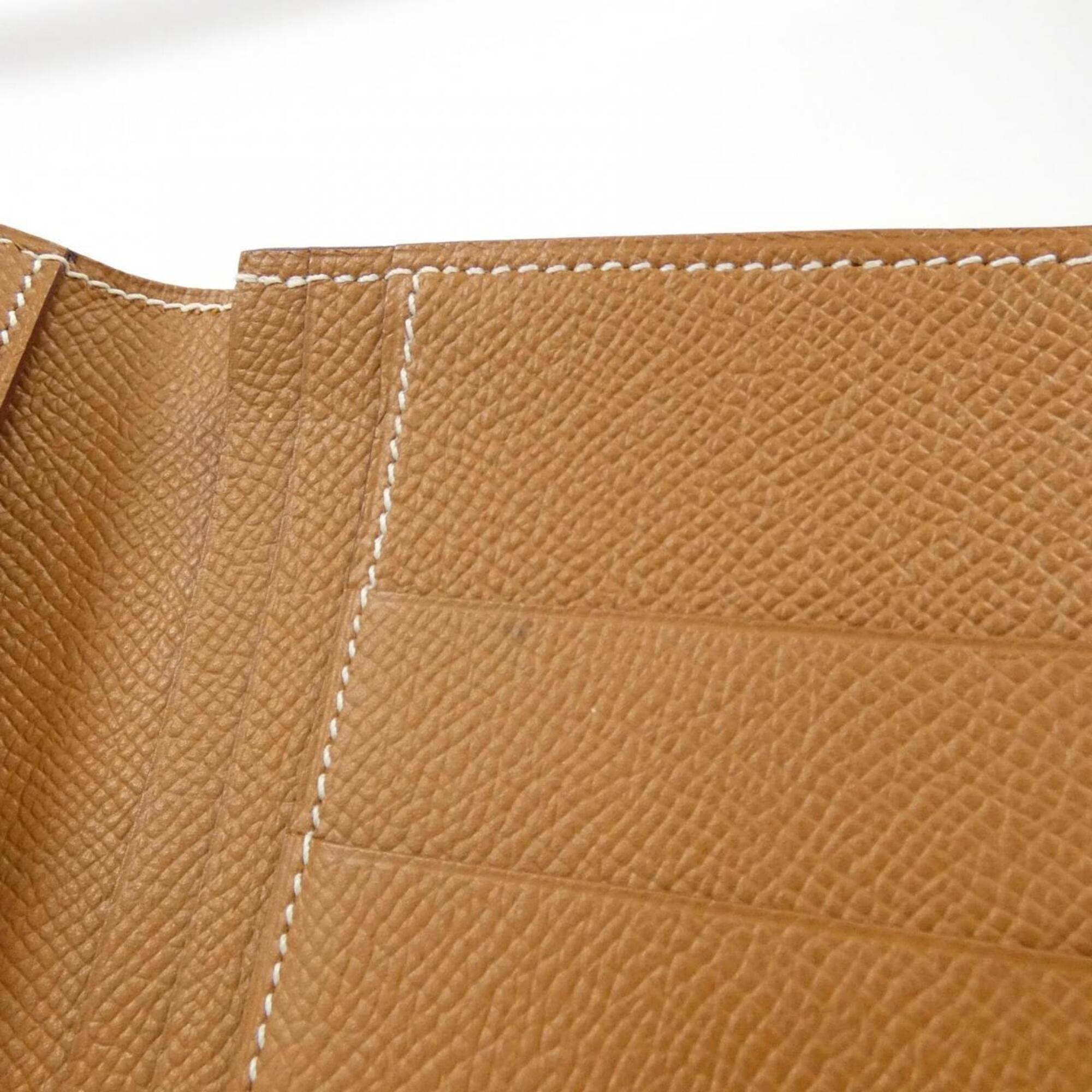 Hermes Brown Epsom Leather Long Wallet (Bi-Fold) (Pre-Owned)