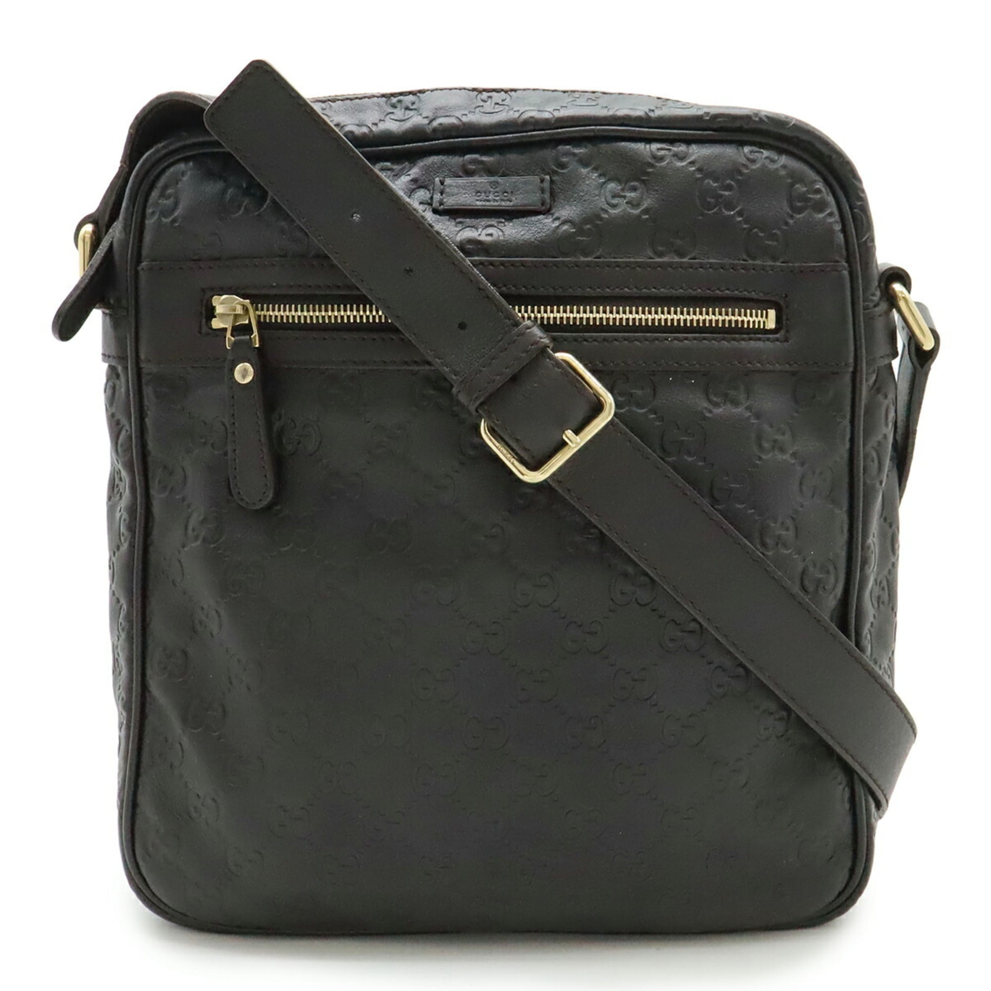 Gucci Brown Dark Brown Leather Shoulder Bag (Pre-Owned)