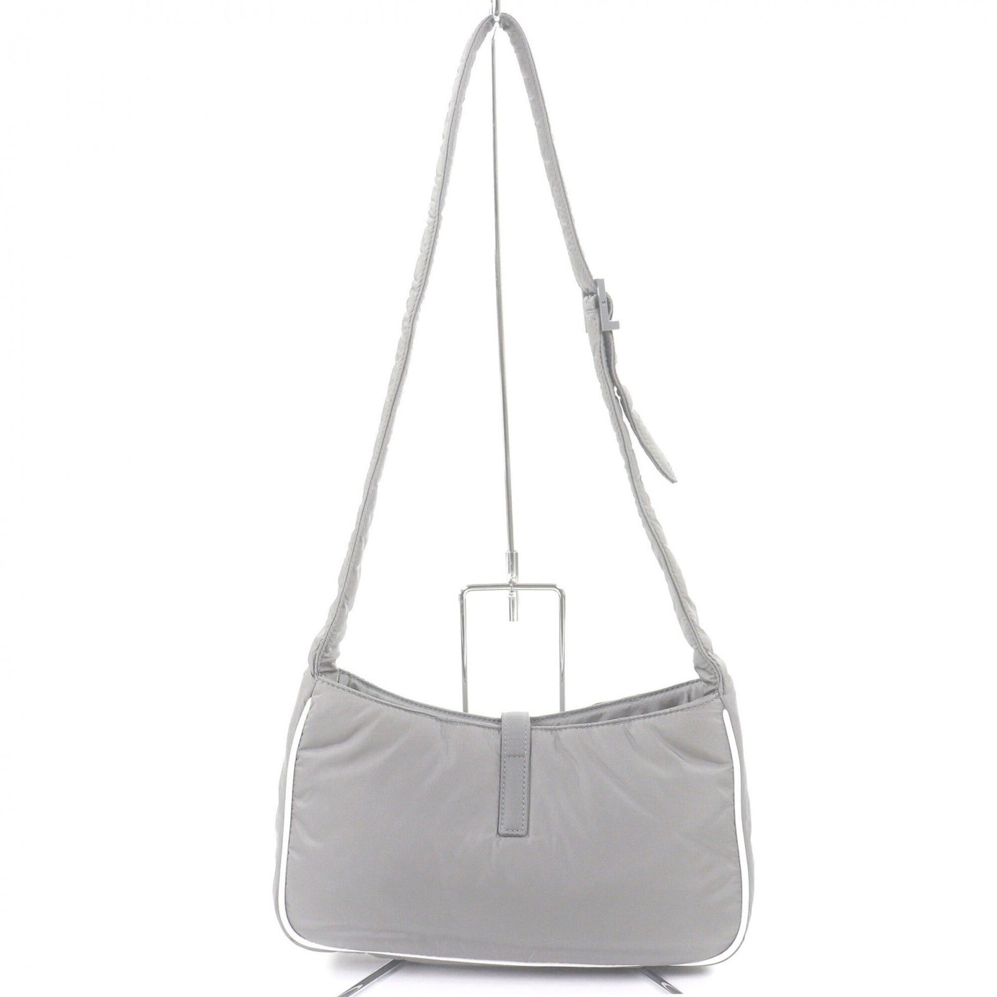 Yves Saint Laurent Gray Nylon Shoulder Bag (Pre-Owned)