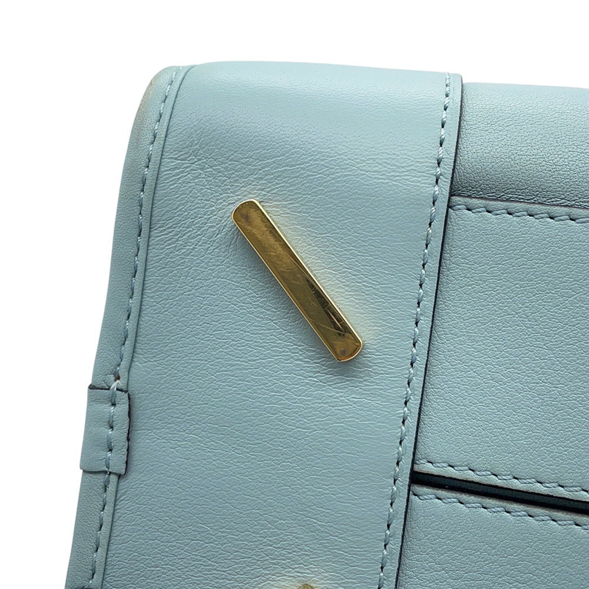 Loewe Amazona Light Blue Leather Handbag Shoulder Bag (Pre-Owned)