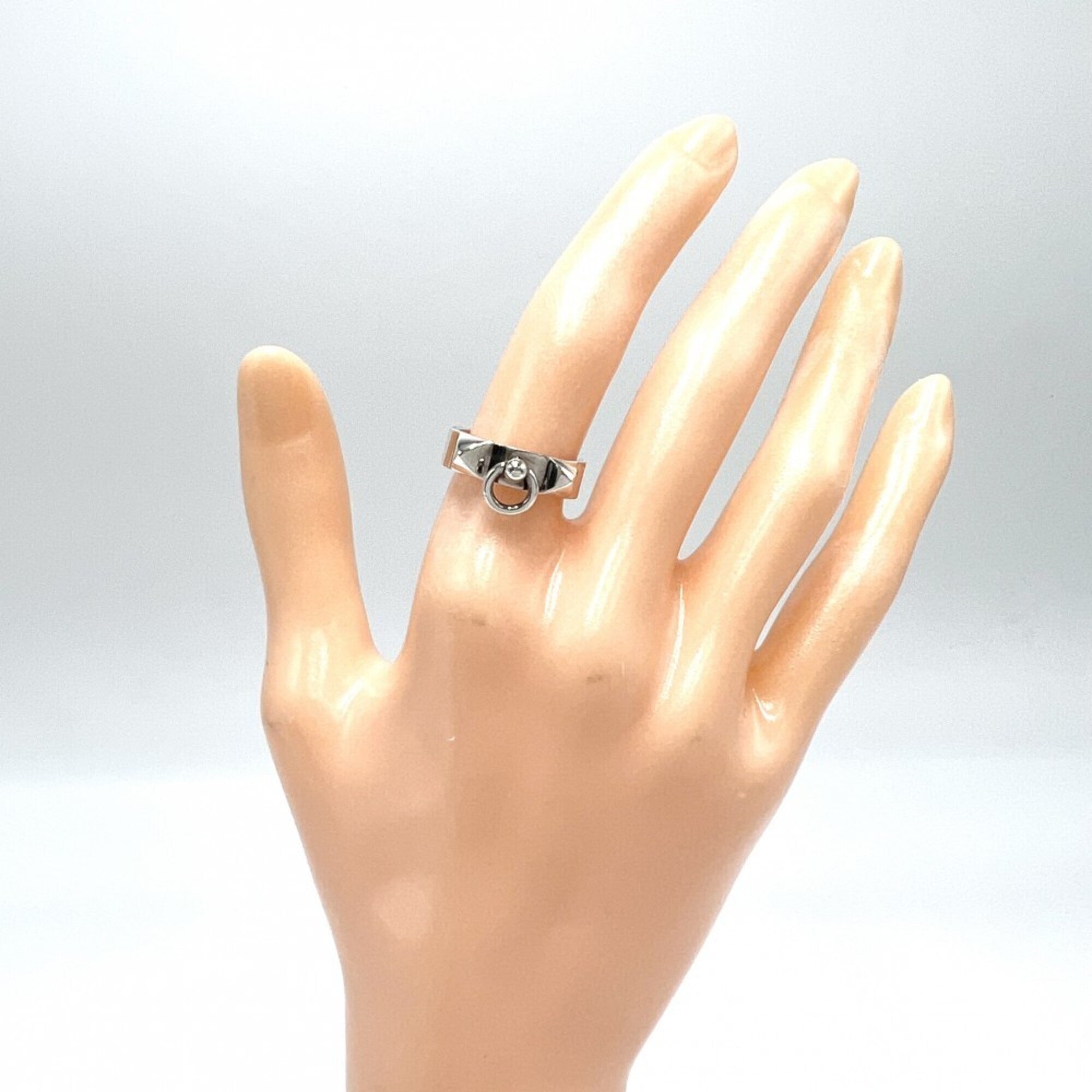 Hermes Silver Silver 925 Band Ring (Pre-Owned)