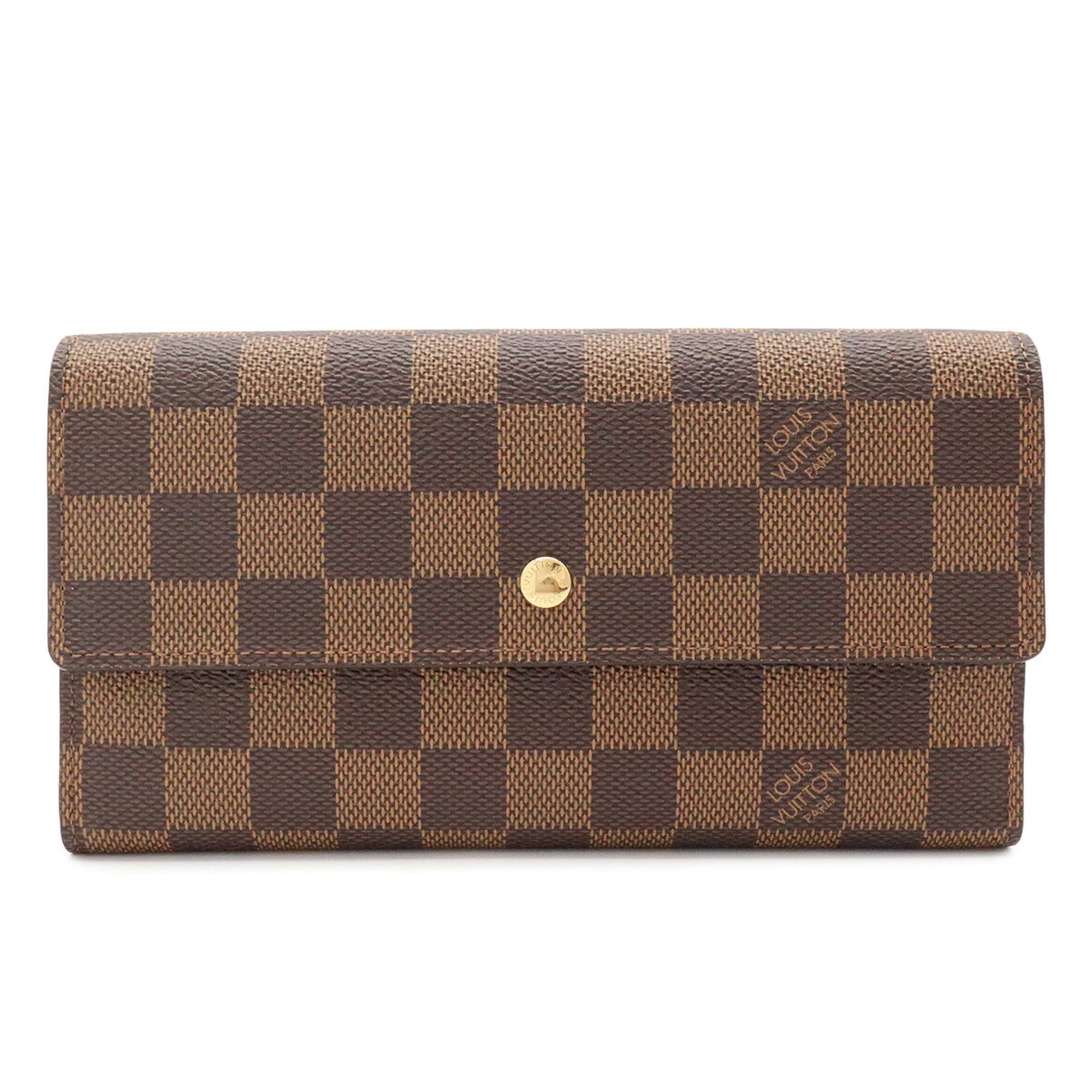 Louis Vuitton Brown Pvc Coated Canvas Long Wallet (Tri-Fold) (Pre-Owned)