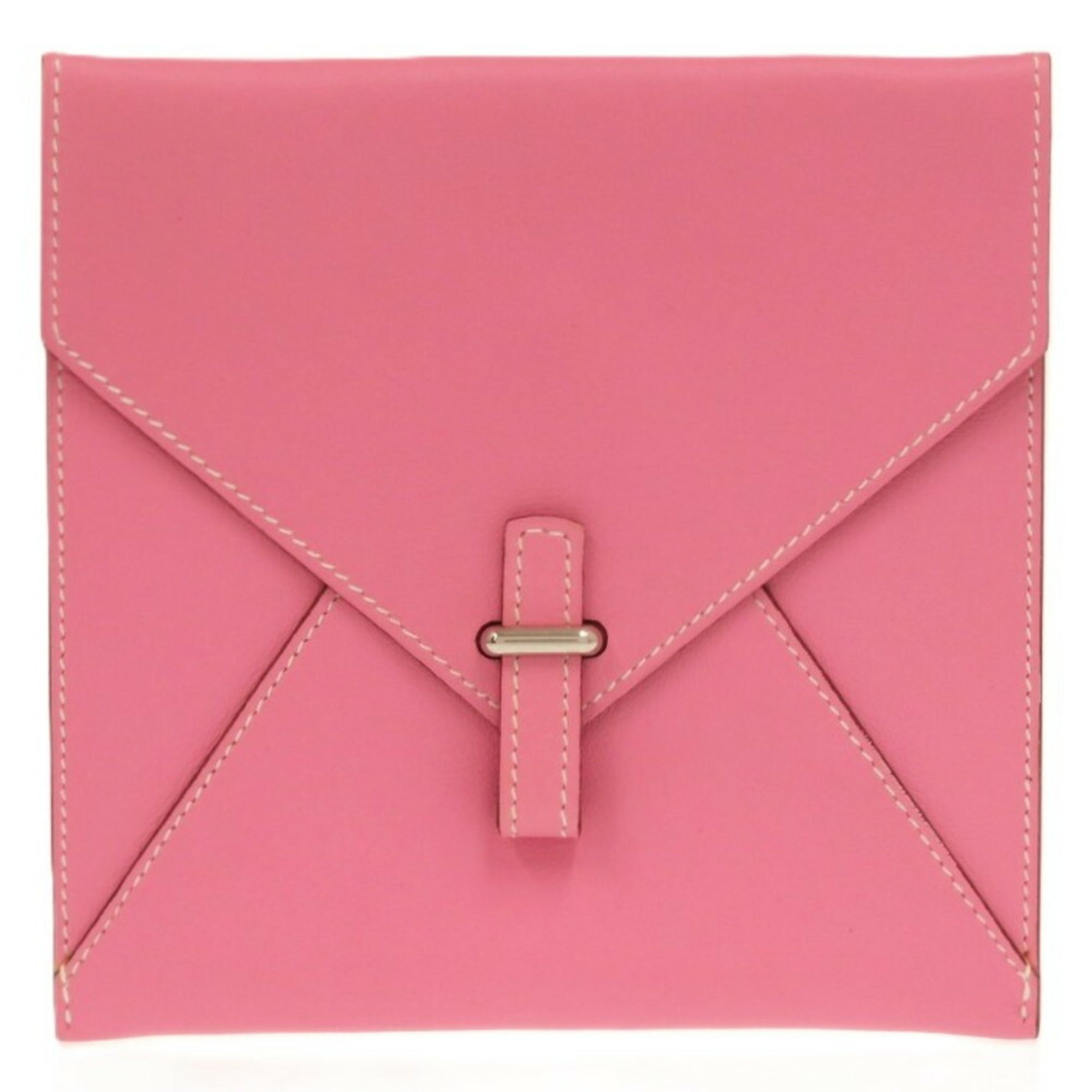 Hermes Pink White Leather Pouch (Pre-Owned)