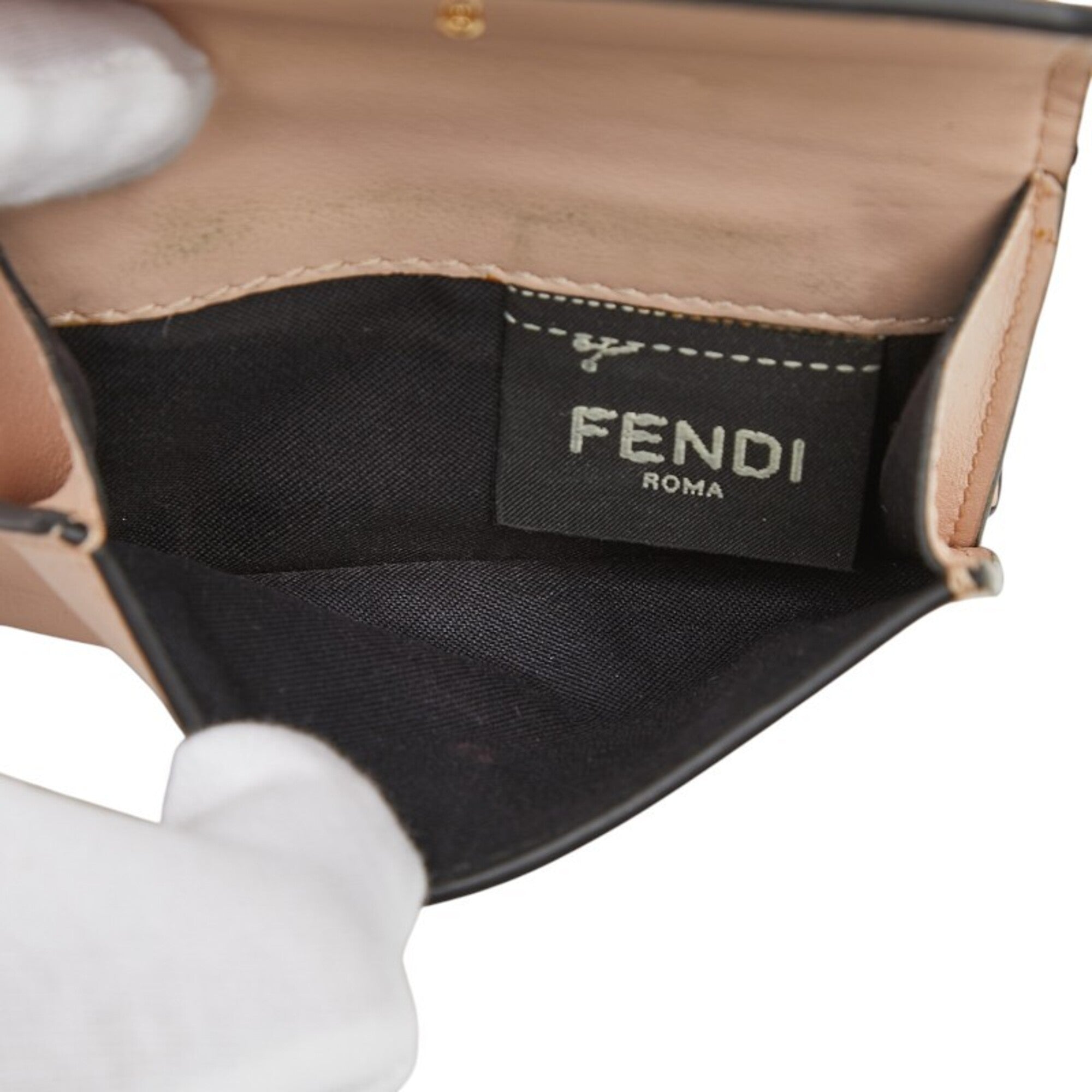 Fendi Pink Leather Wallet (Tri-Fold) (Pre-Owned)
