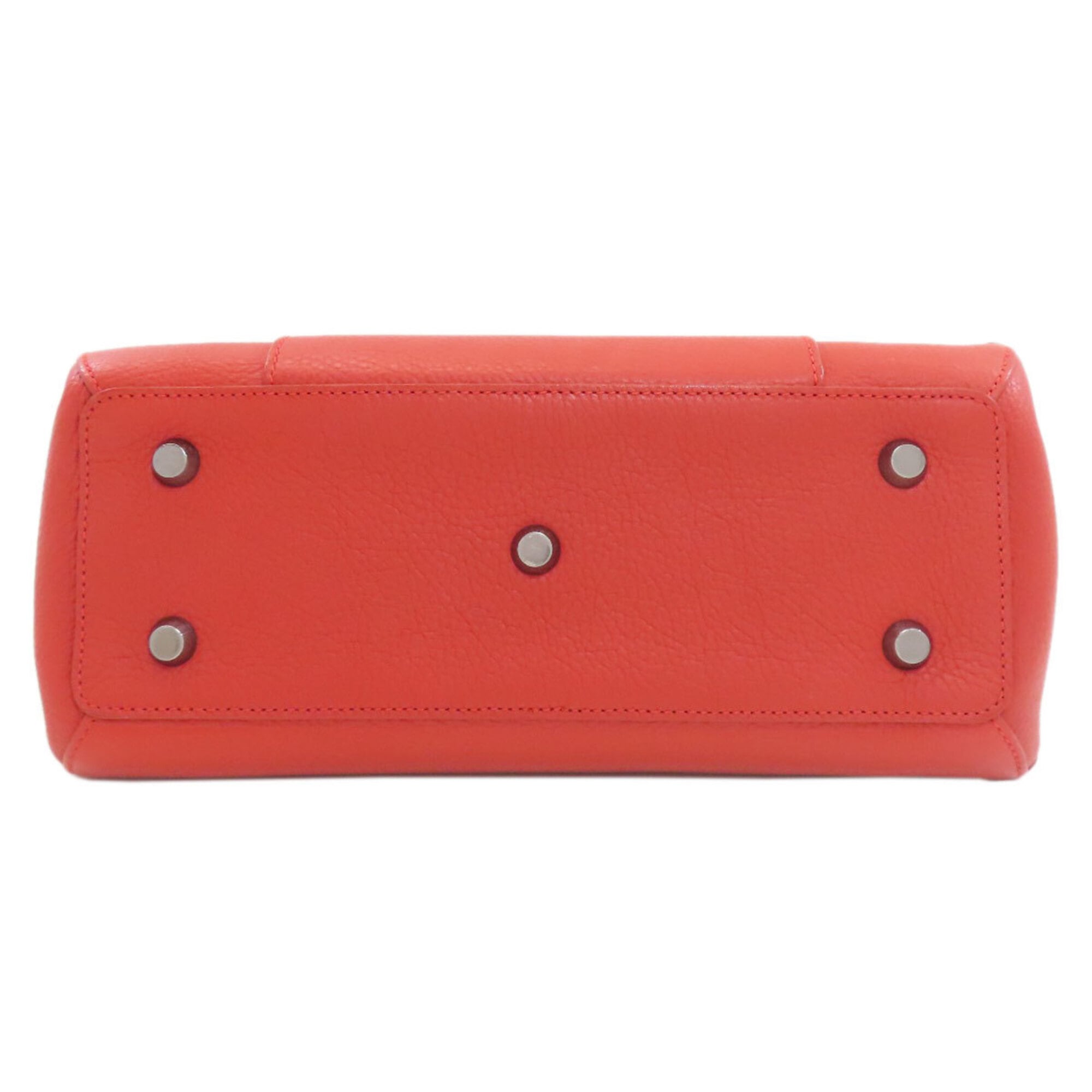Longchamp Red Color Leather Handbag (Pre-Owned)