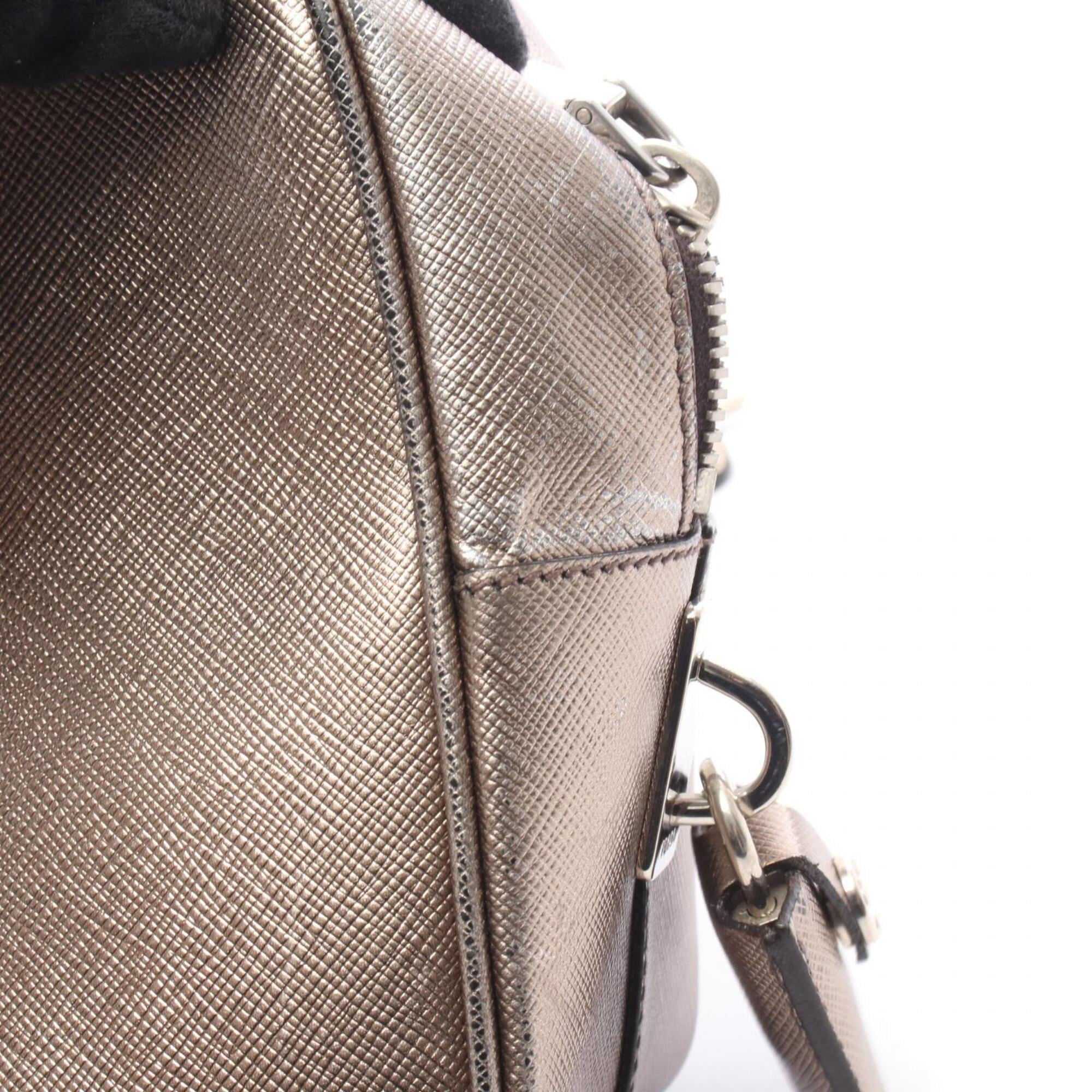 Prada Beige Gold Leather Handbag (Pre-Owned)
