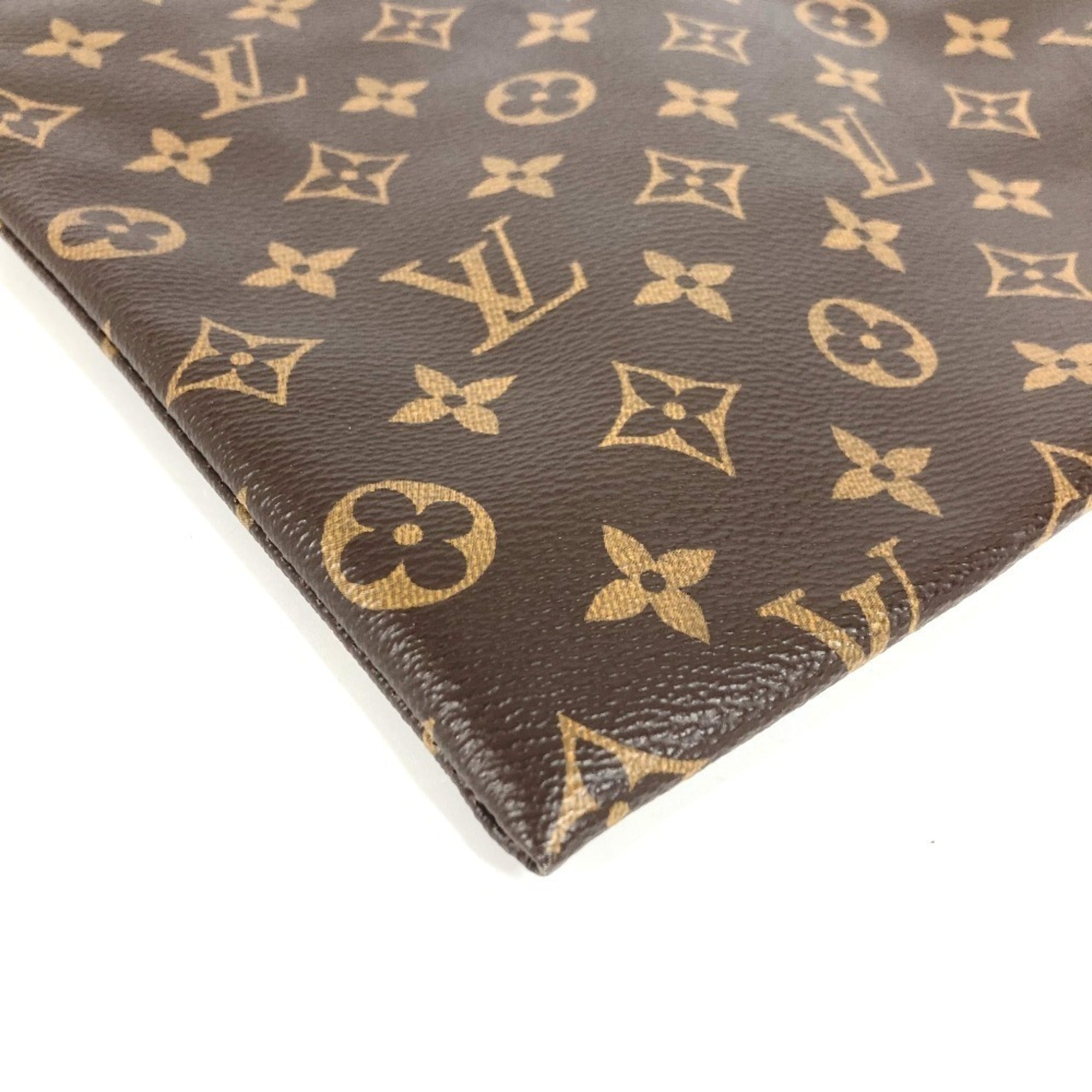 Louis Vuitton Blue Brown Red Color Monogram Canvas Clutch Bag Handbag Pochette Pouch (Pre-Owned)