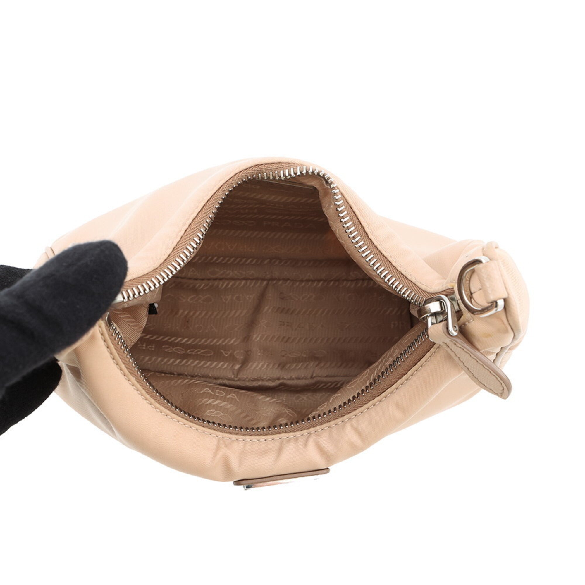 Prada Beige Nylon Handbag Shoulder Bag (Pre-Owned)