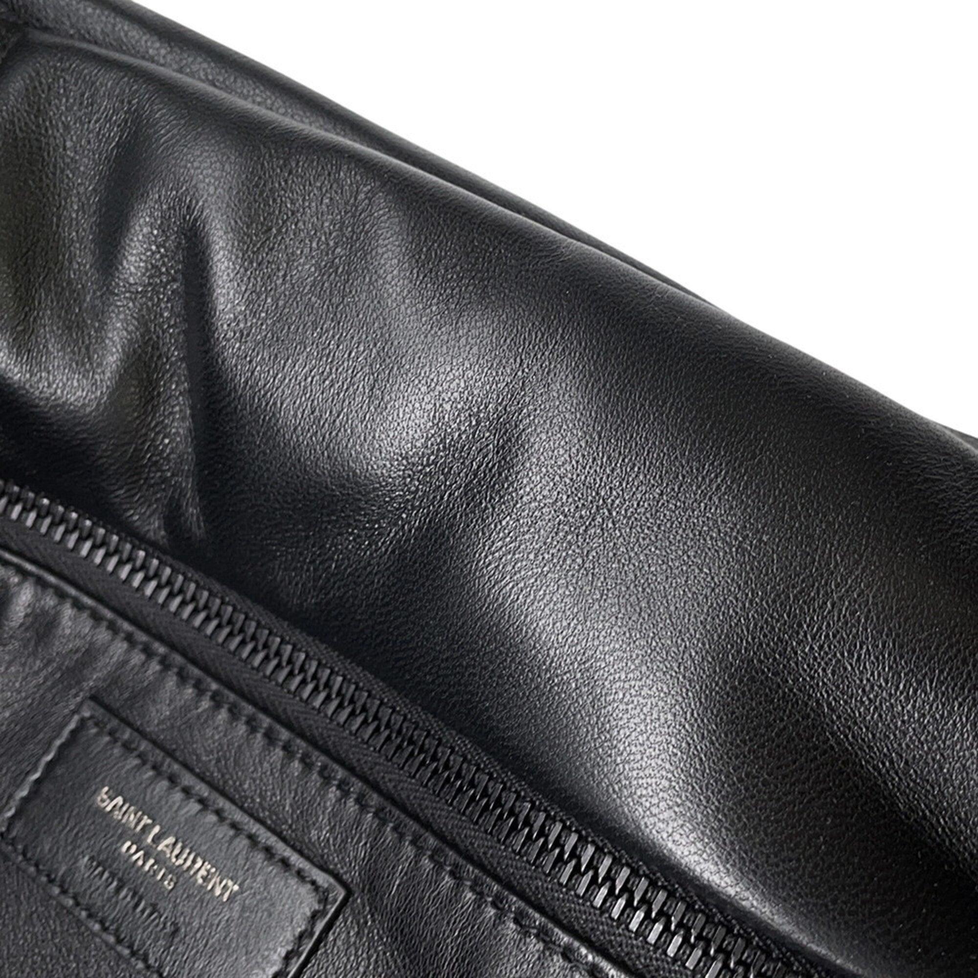 Yves Saint Laurent Black Leather Handbag Tote Bag (Pre-Owned)