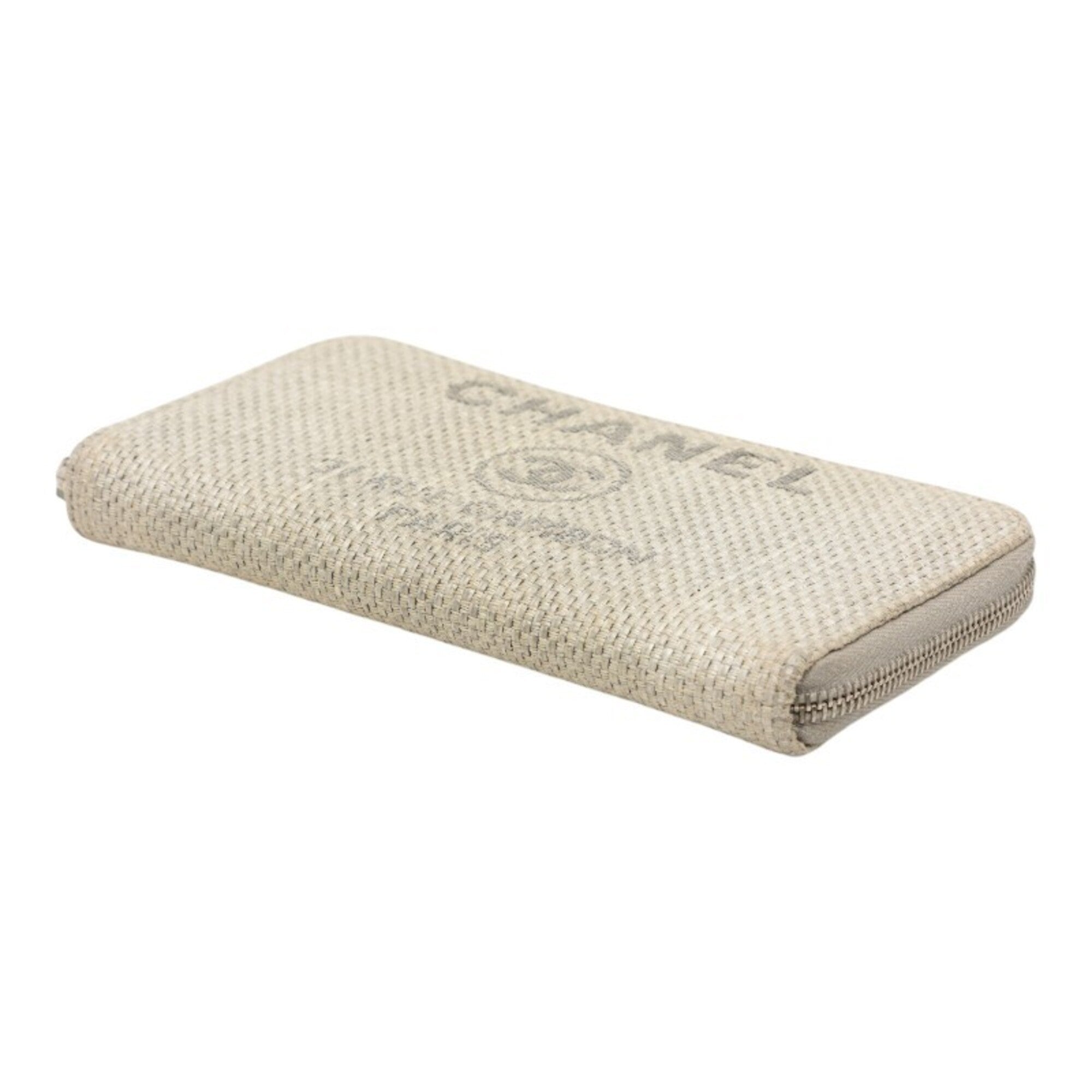 Chanel Gray Tweed Long Wallet (Bi-Fold) (Pre-Owned)