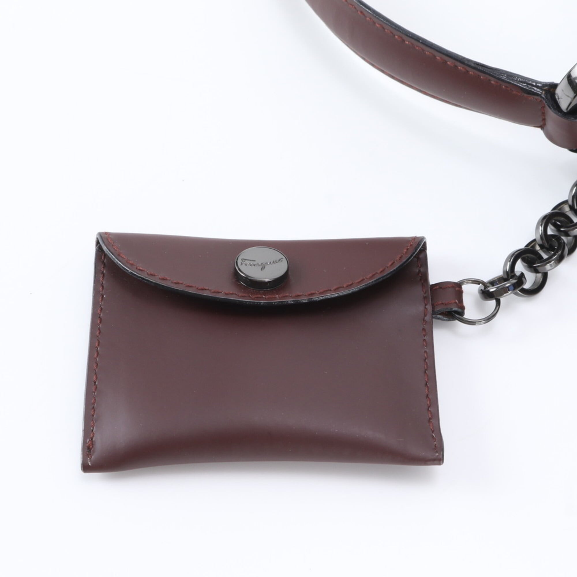 Salvatore Ferragamo Brown Leather Handbag Shoulder Bag (Pre-Owned)