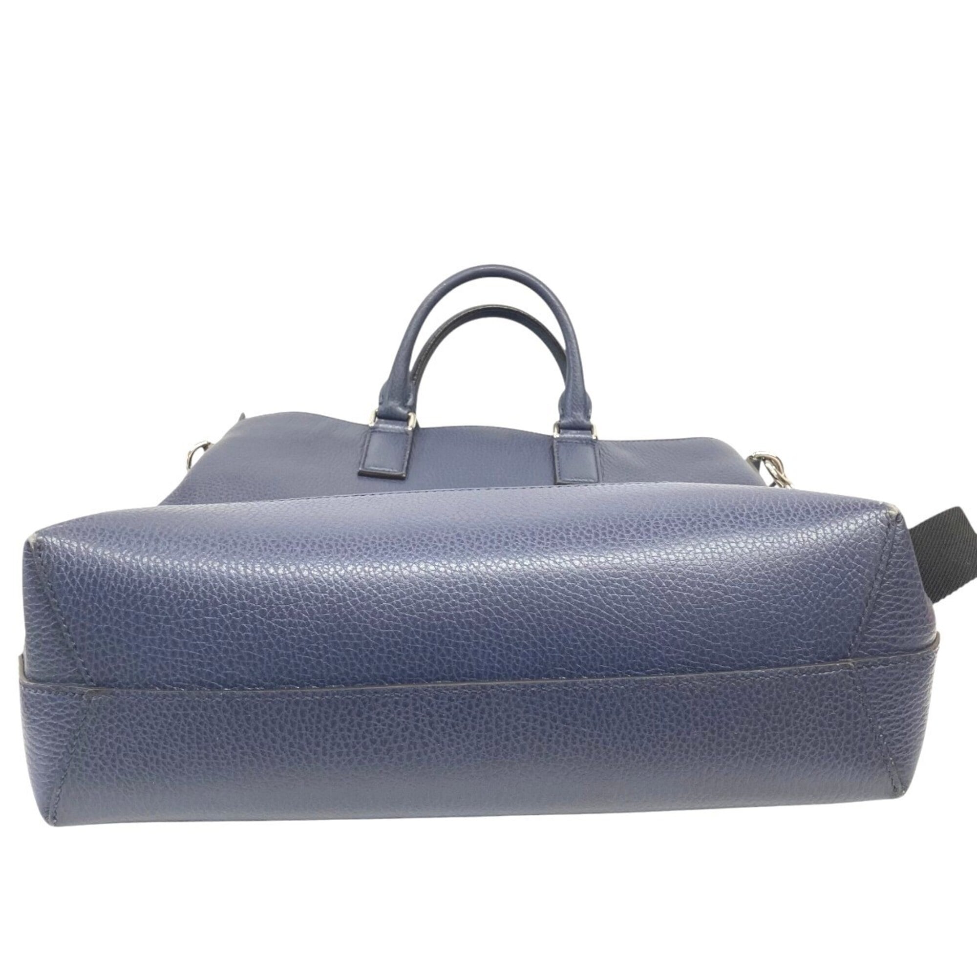 Gucci Navy Leather Tote Bag (Pre-Owned)