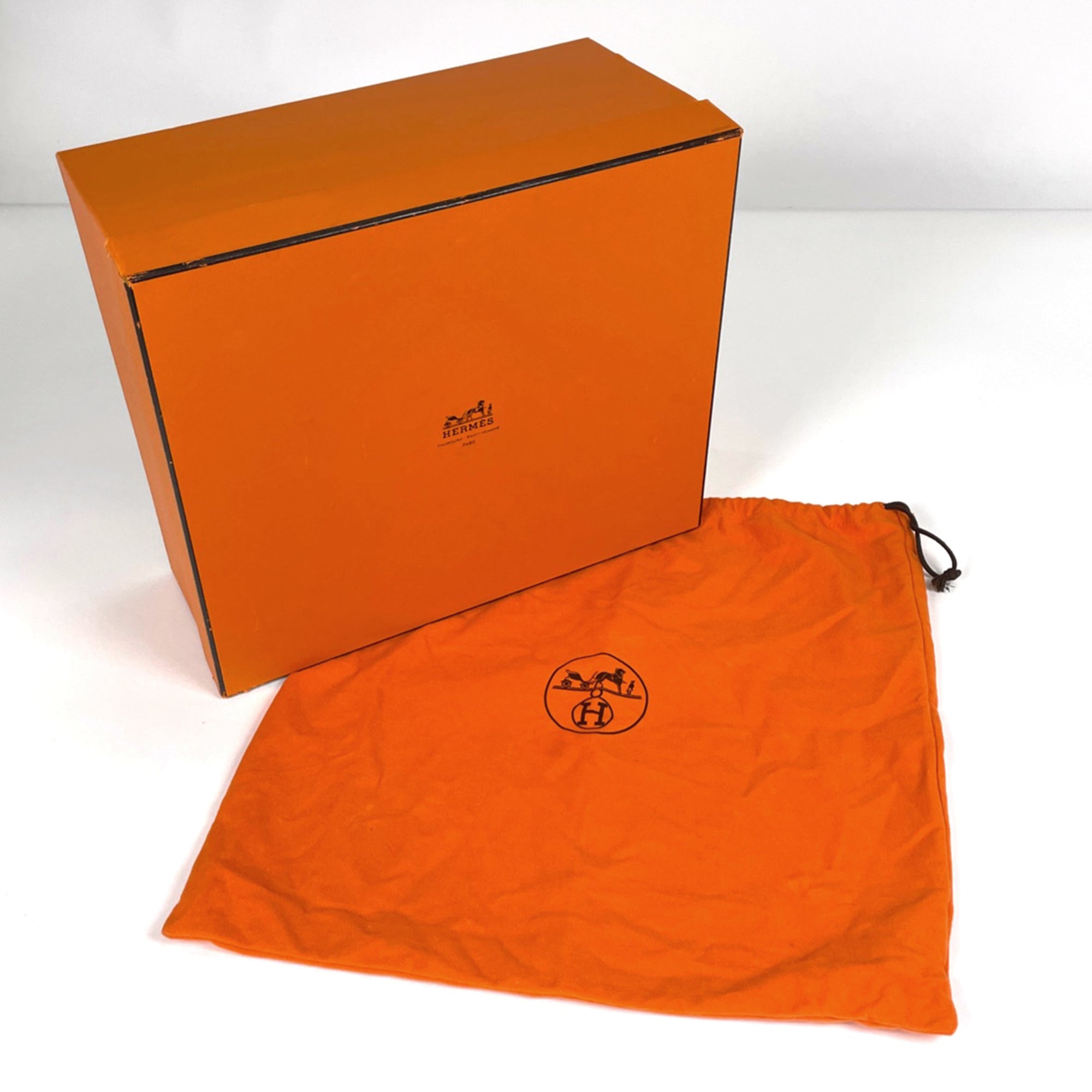 Hermes Her Bag Brown Natural Toile H Toile Officier Leather Handbag Shoulder Bag (Pre-Owned)