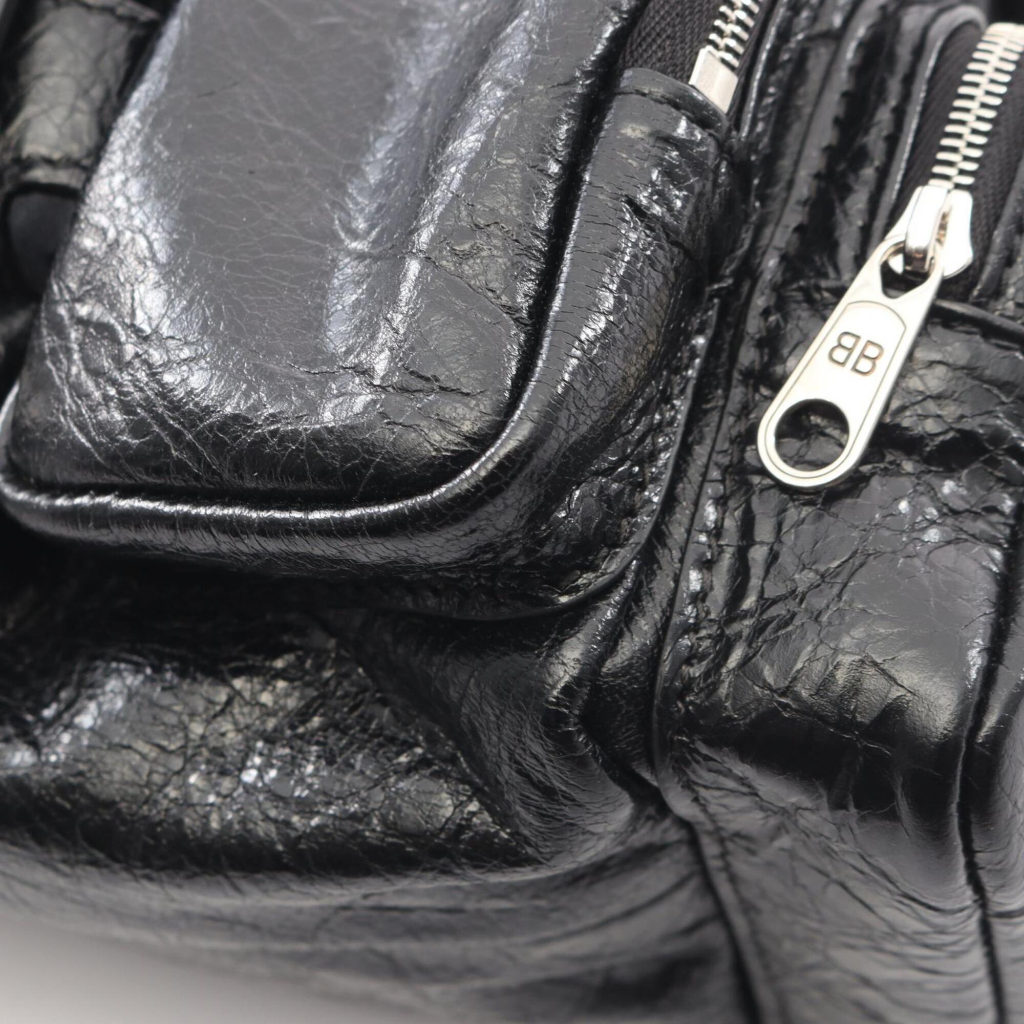 Balenciaga Black Leather Handbag Shoulder Bag (Pre-Owned)