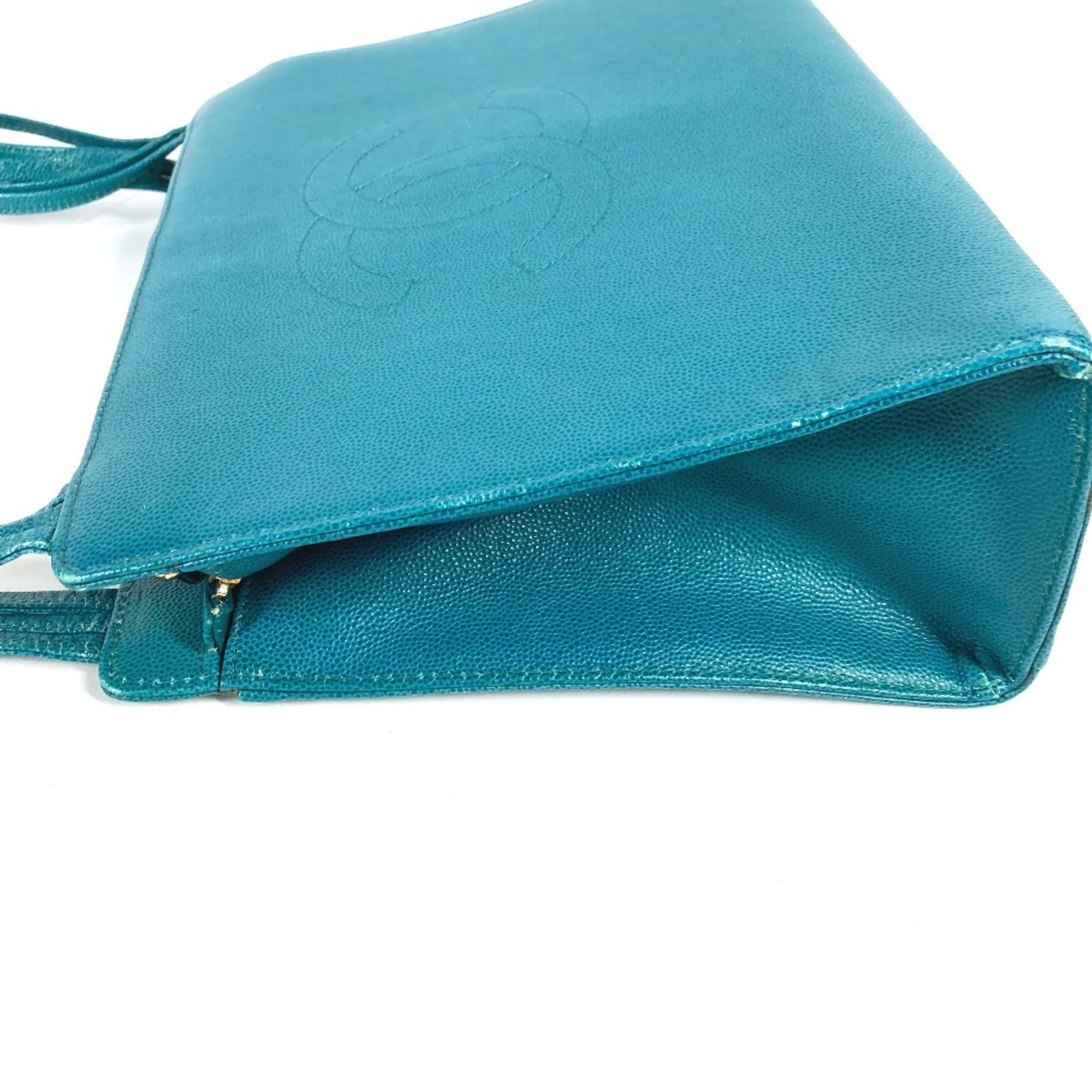 Chanel Green Caviar Leather Shoulder Bag Tote Bag (Pre-Owned)